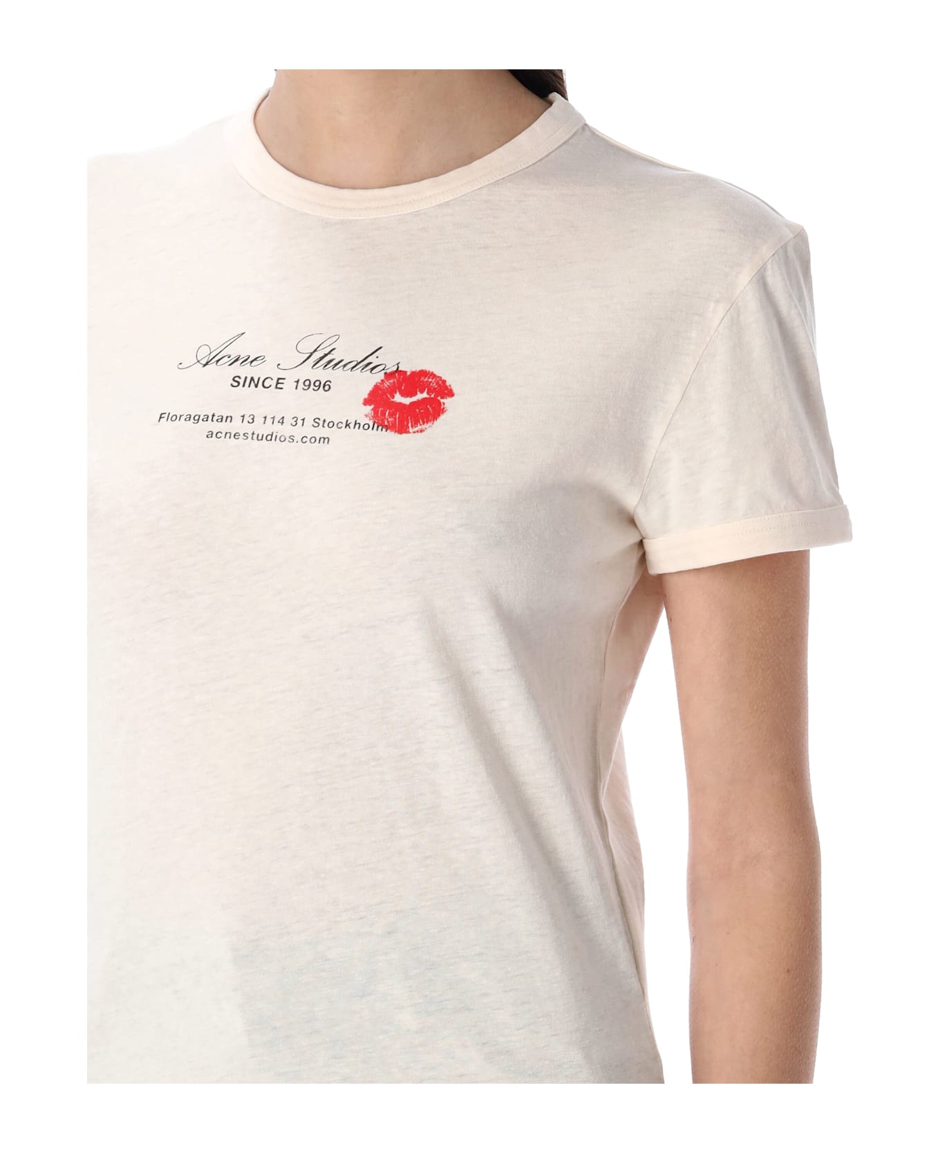 Acne Studios Logo T-shirt - PEARL GREY