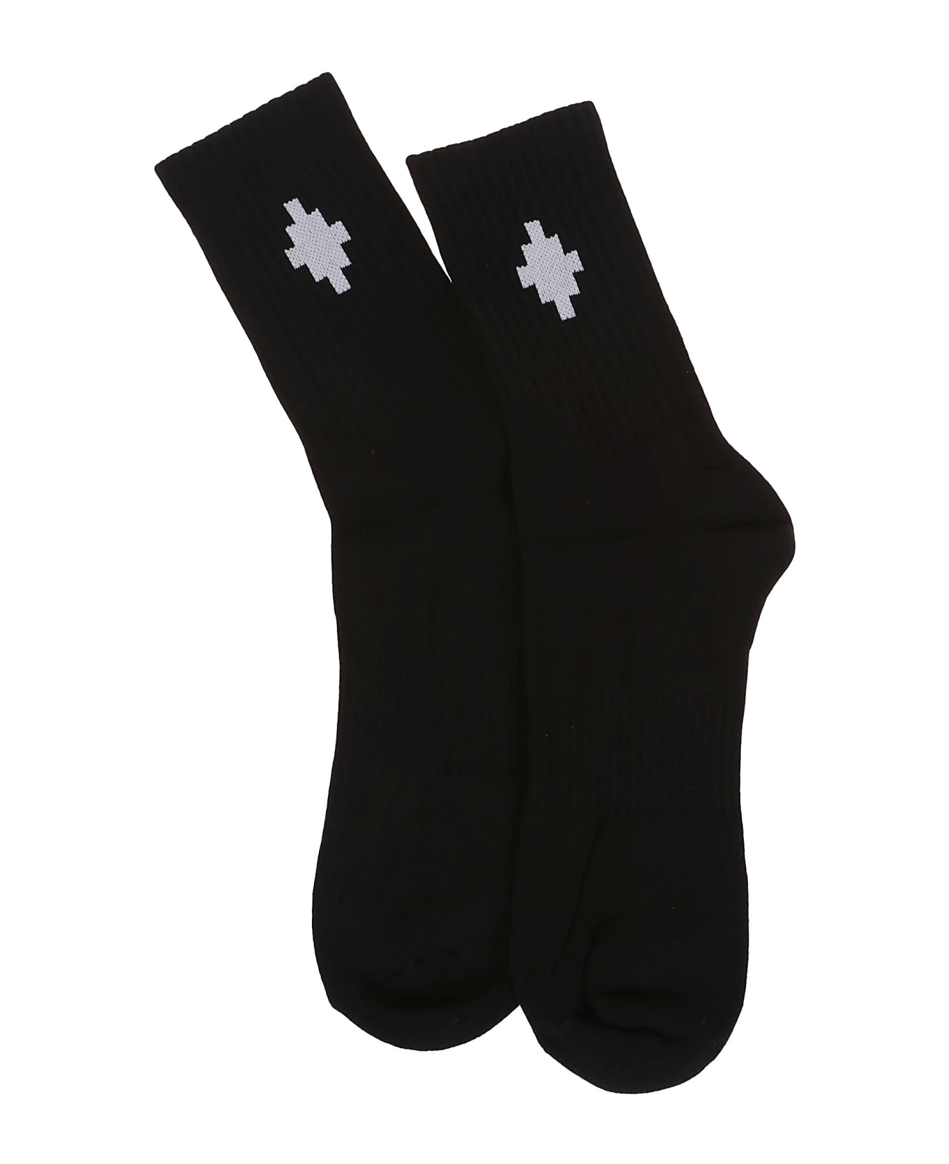 Marcelo Burlon Cross Sideway Short Socks - Black White