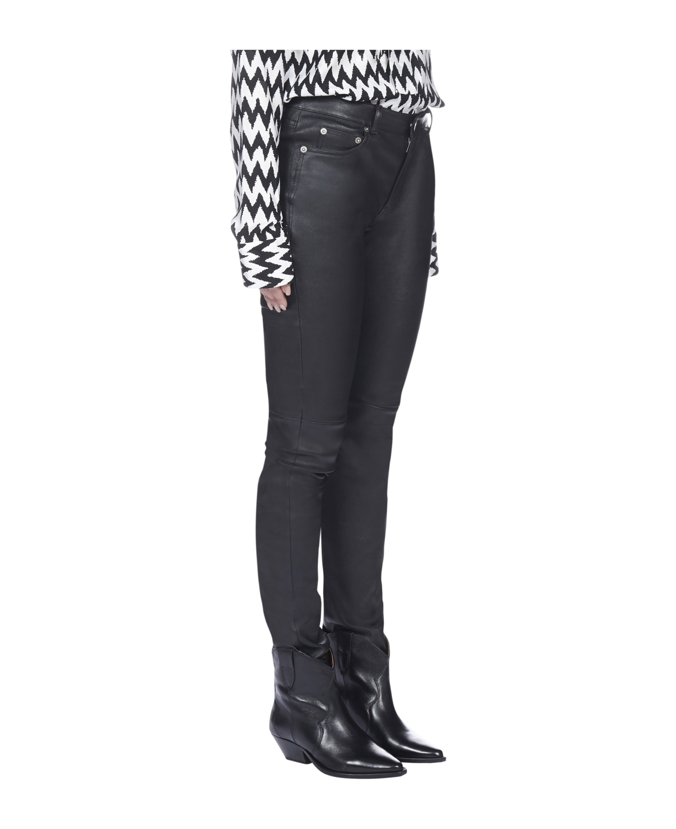 Saint Laurent Leather Trousers - Black