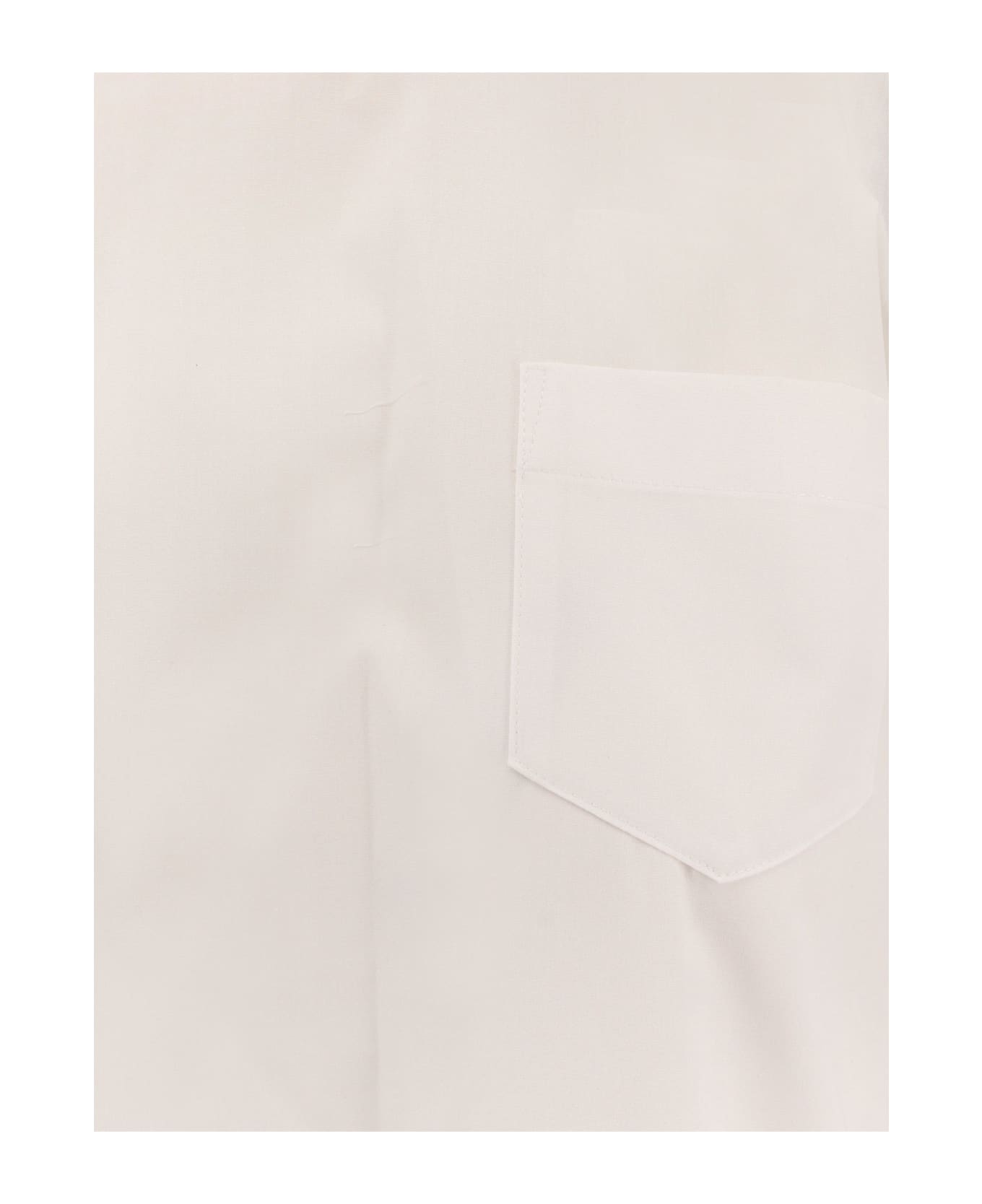Sacai Dress With Draped Cotton Inserts On The Back - White