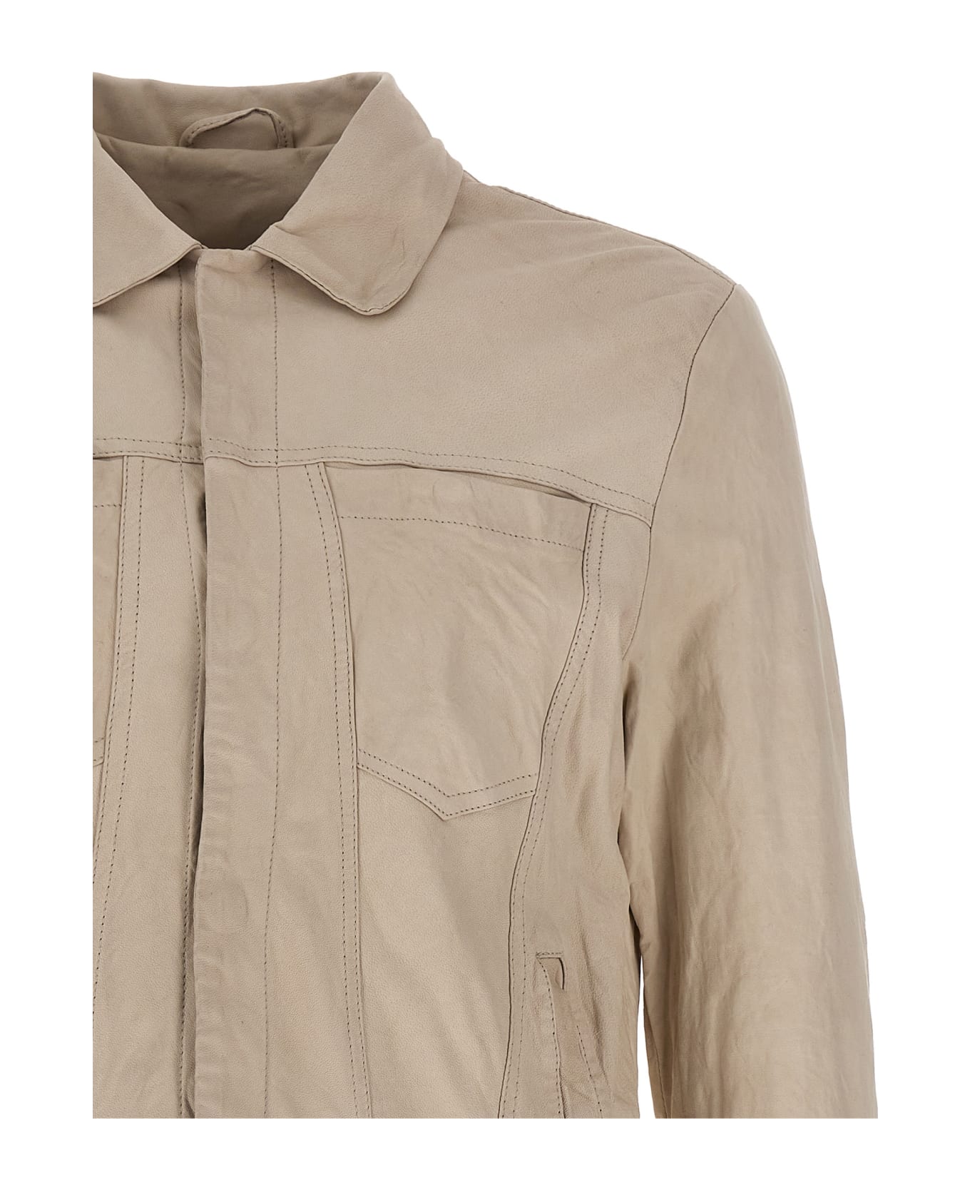 Giorgio Brato 'trucker' Leather Jacket - White ジャケット