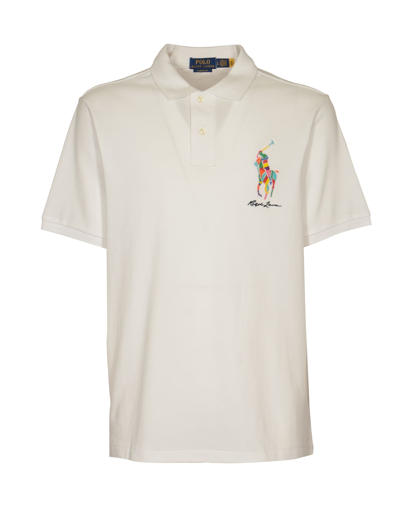 Polo Ralph Lauren Signature Logo Embroidered Polo Shirt - White