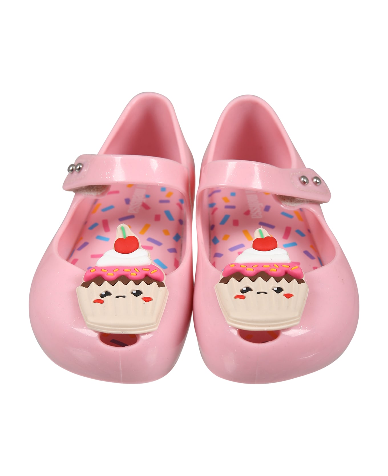 Melissa Pink Ballet Flats For Girl With Cupcake - Pink