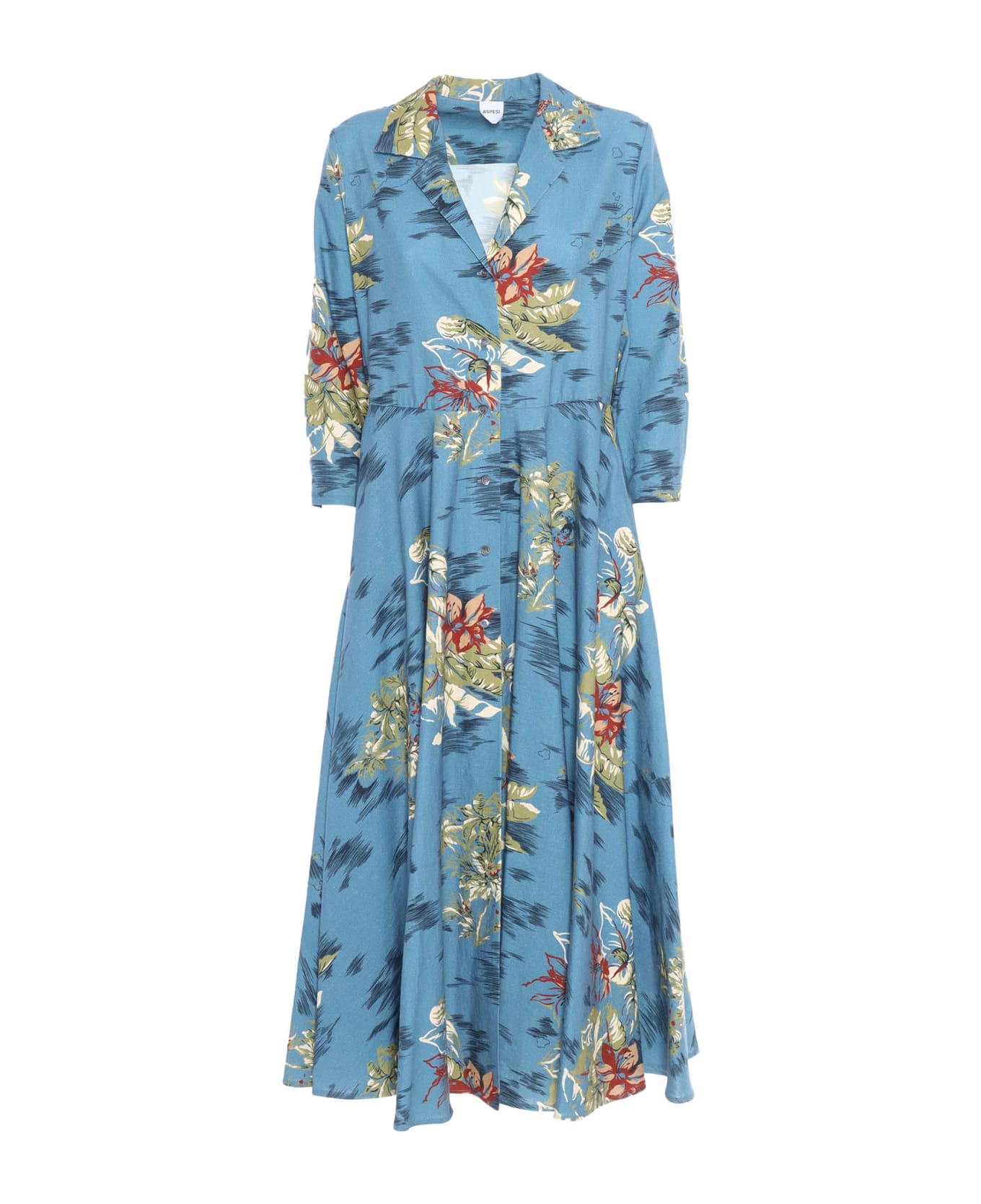 Aspesi Floral Blue Dress - LIGHT BLUE