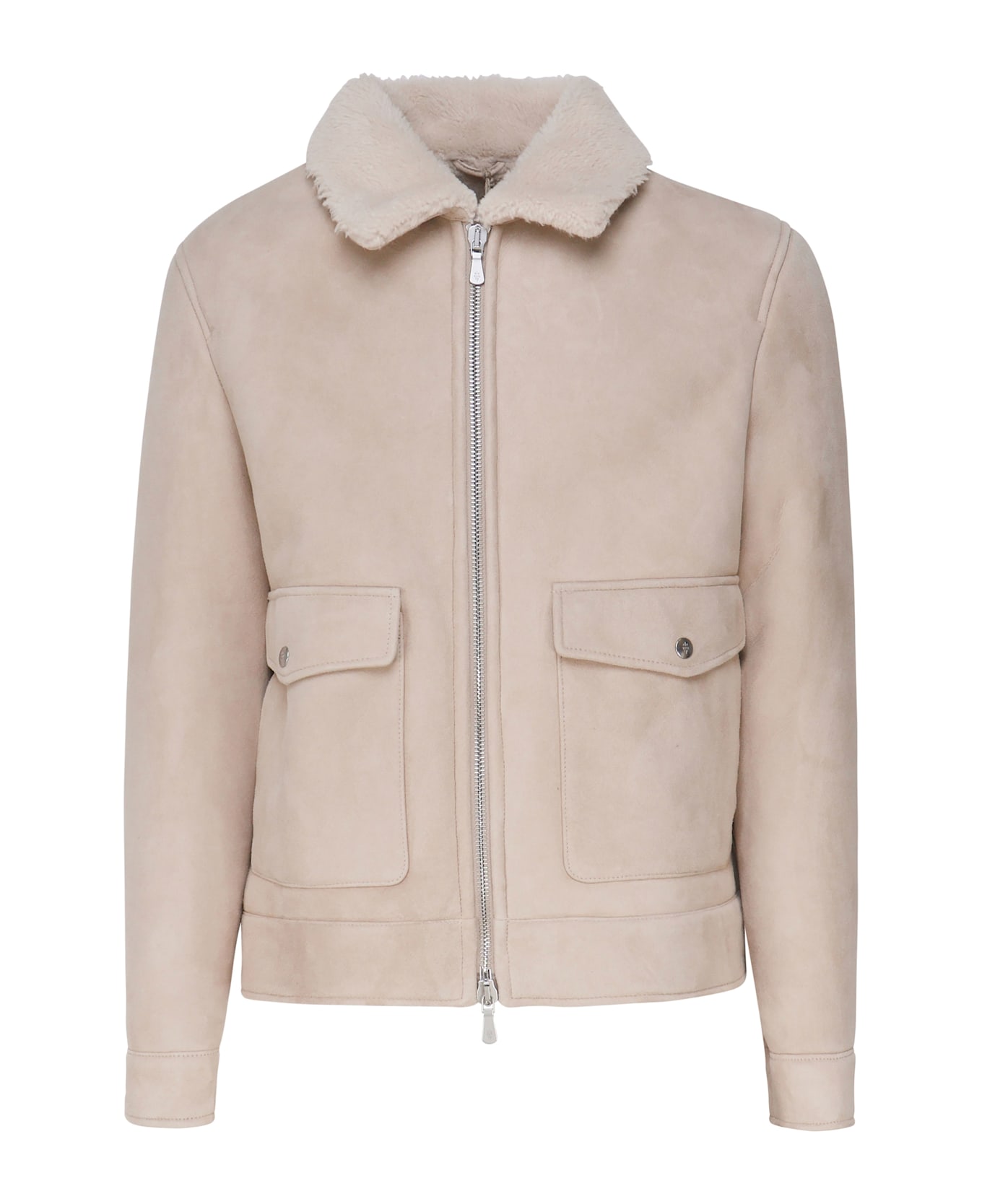 Eleventy Bomber In Shearling - SAND