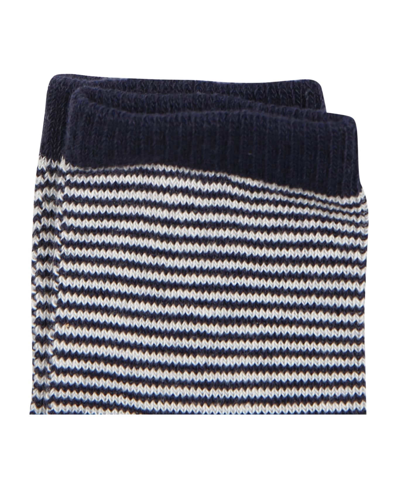 Petit Bateau Blue Socks For Baby Boy With Stripes - Blue