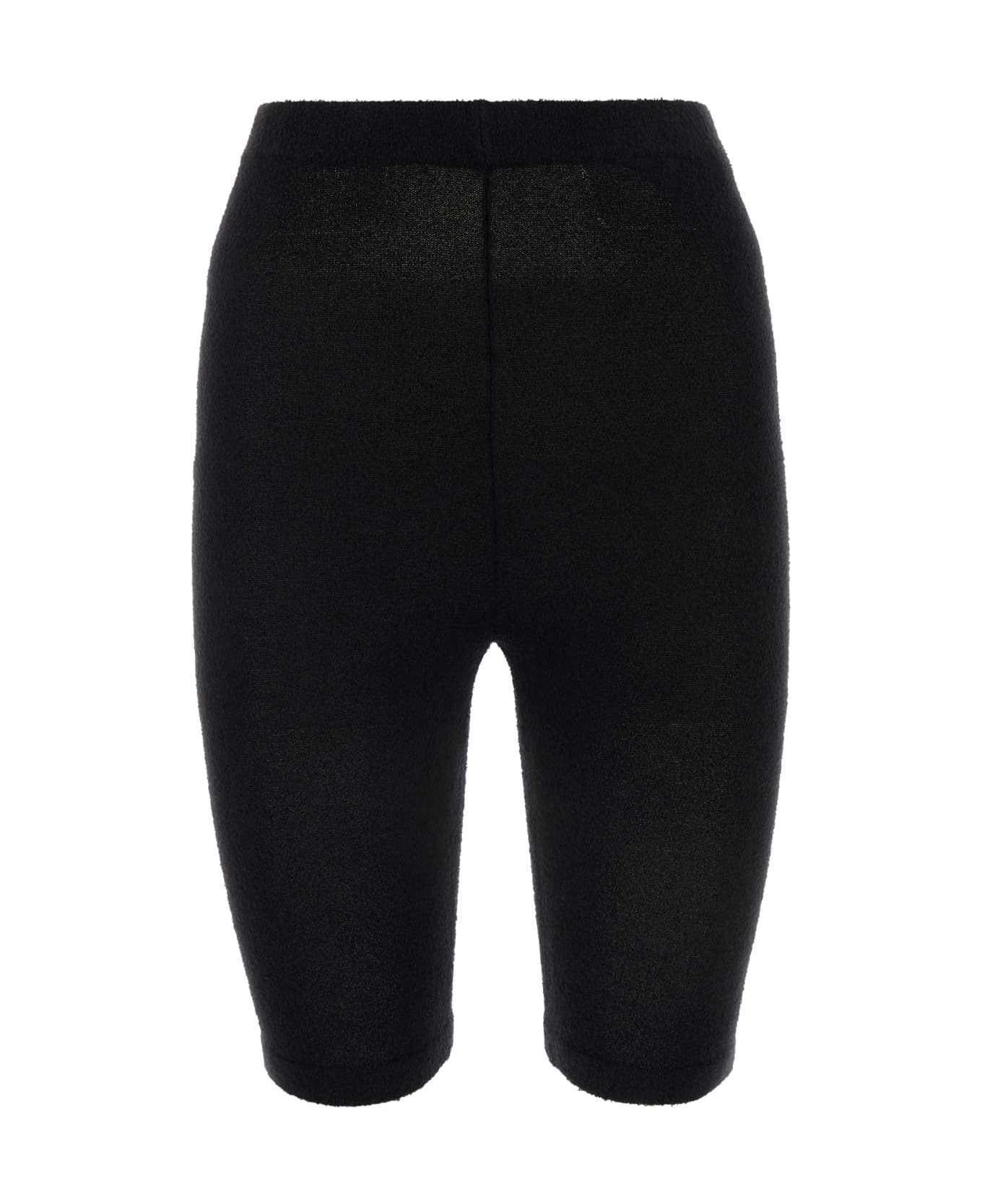 Balenciaga Black Stretch Terry Fabric Leggings - Black