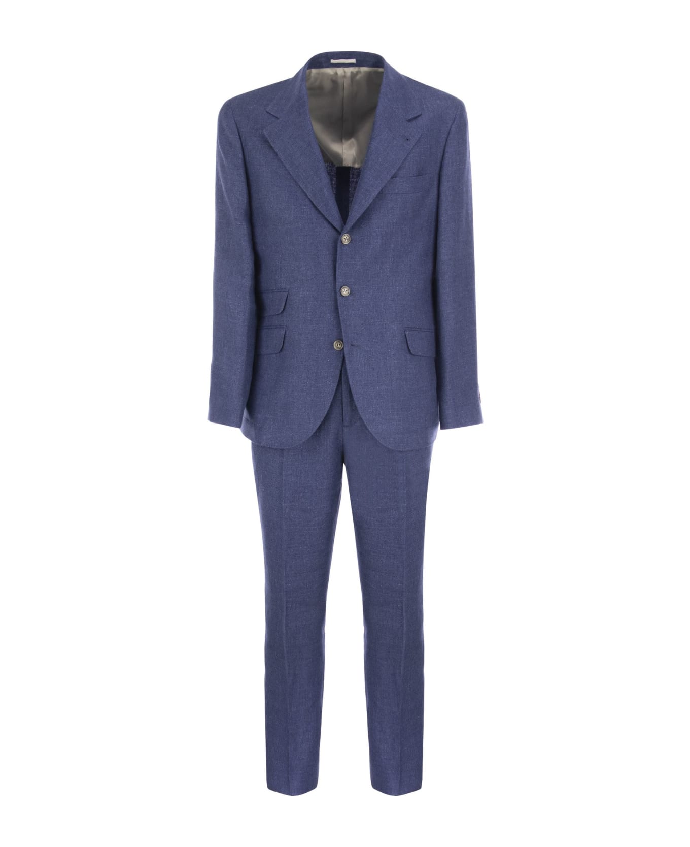 Brunello Cucinelli Linen, Wool And Silk Leisure Suit - Blue