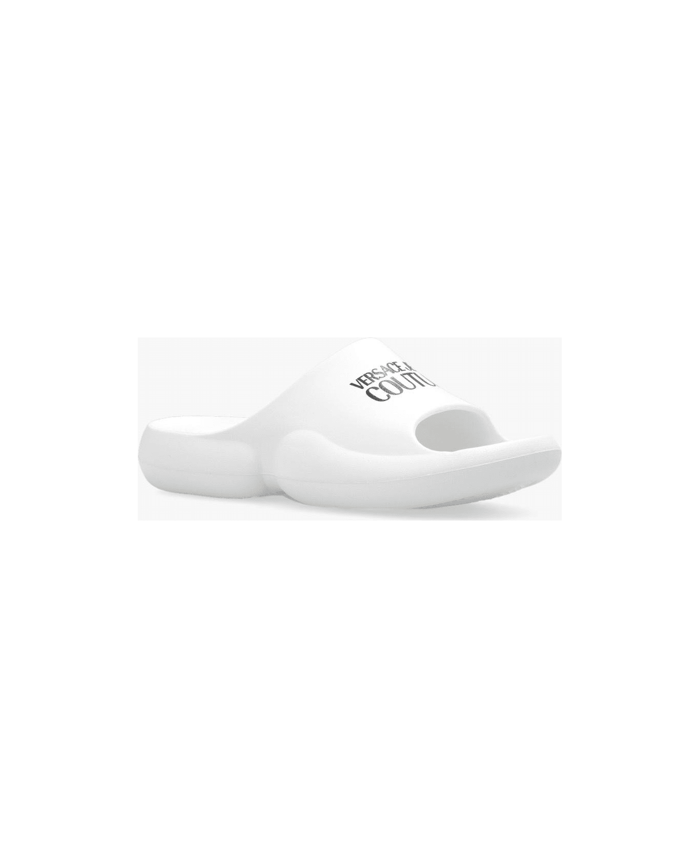 Versace Jeans Couture Slides With Logo - White