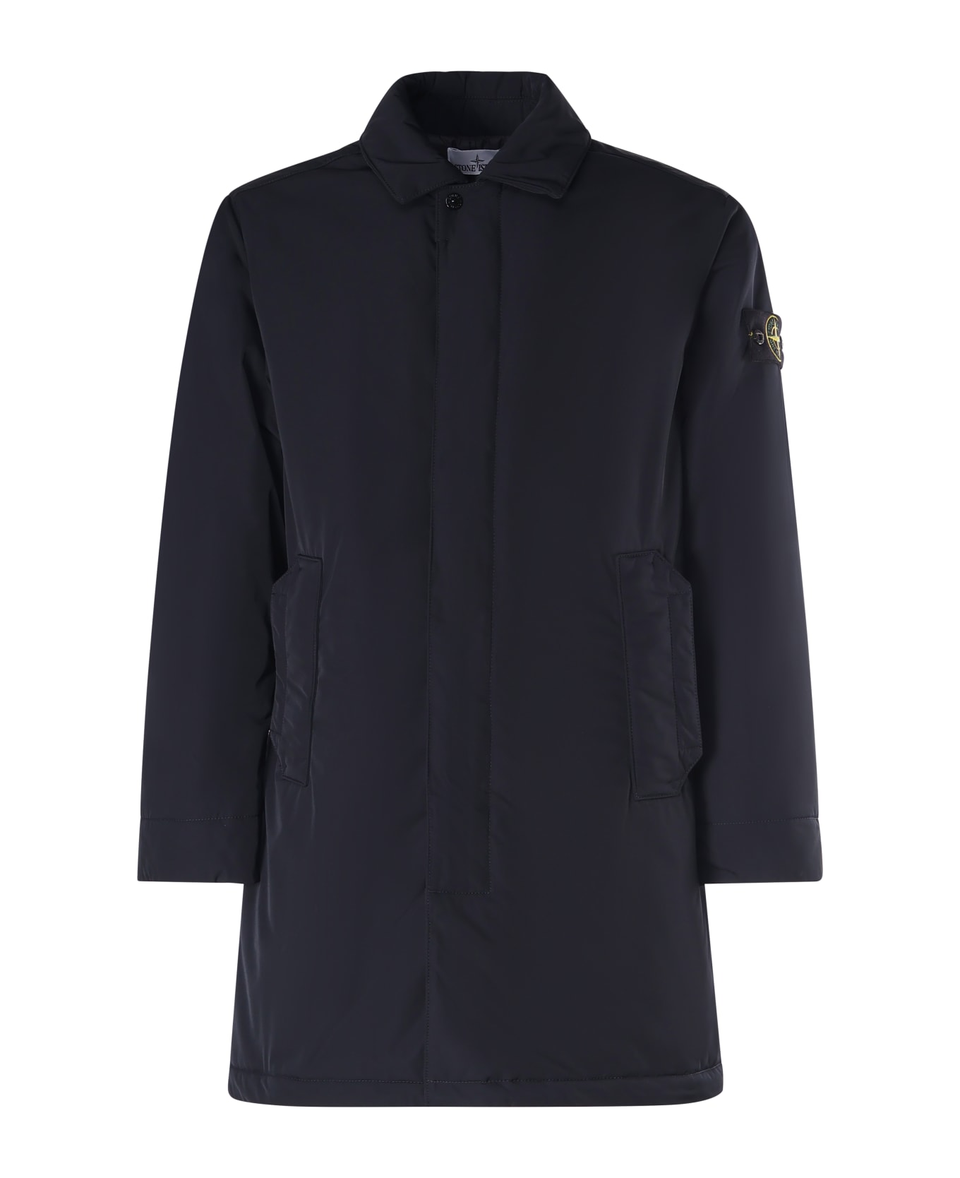 Stone Island Jacket With Large Side Pockets - Blu