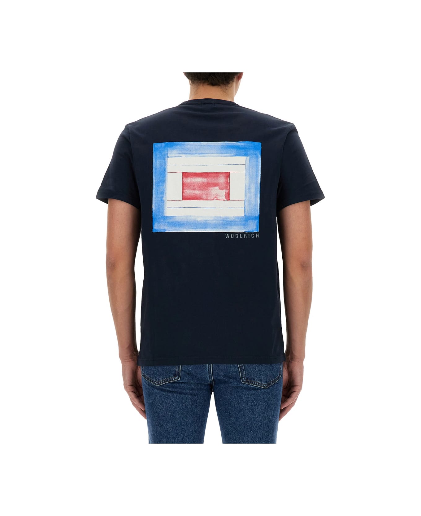 Woolrich T-shirt With Logo - Blu シャツ
