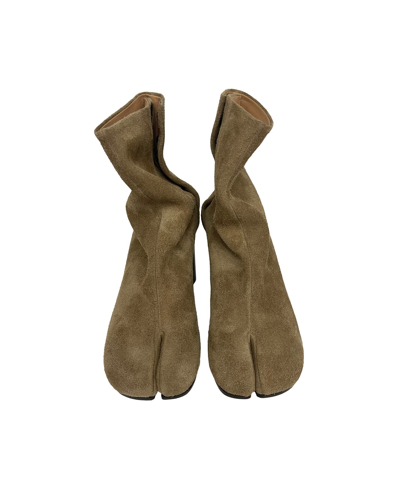 Maison Margiela Tabi Boots In Suede - Beige