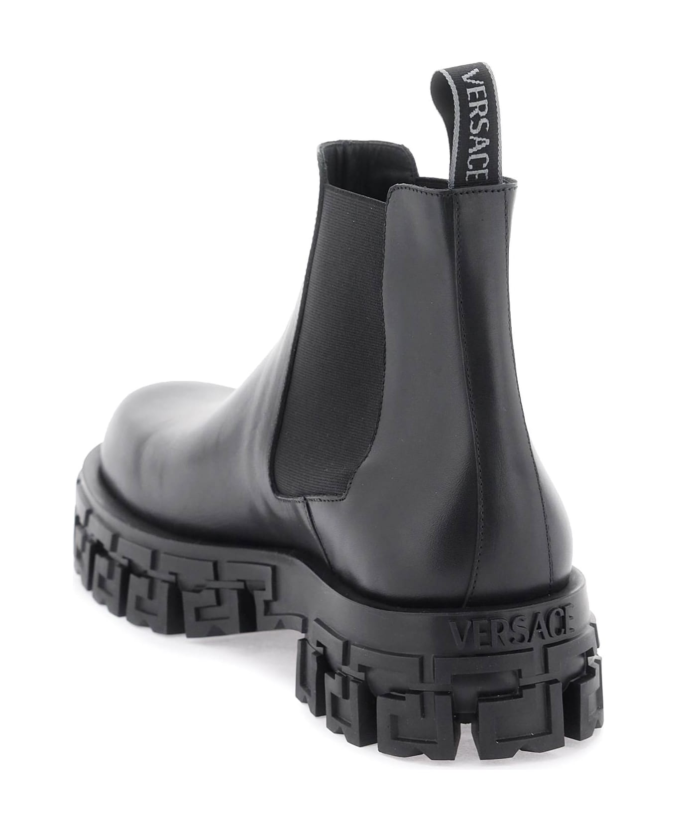 Versace 'greca' Ankle Boots - Black