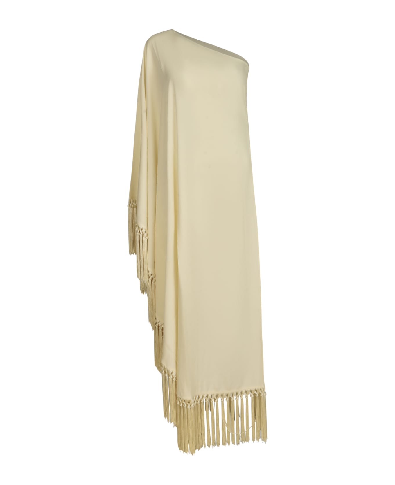 Taller Marmo Fringe Detail Asymmetric Single-shoulder Dress - Ivory