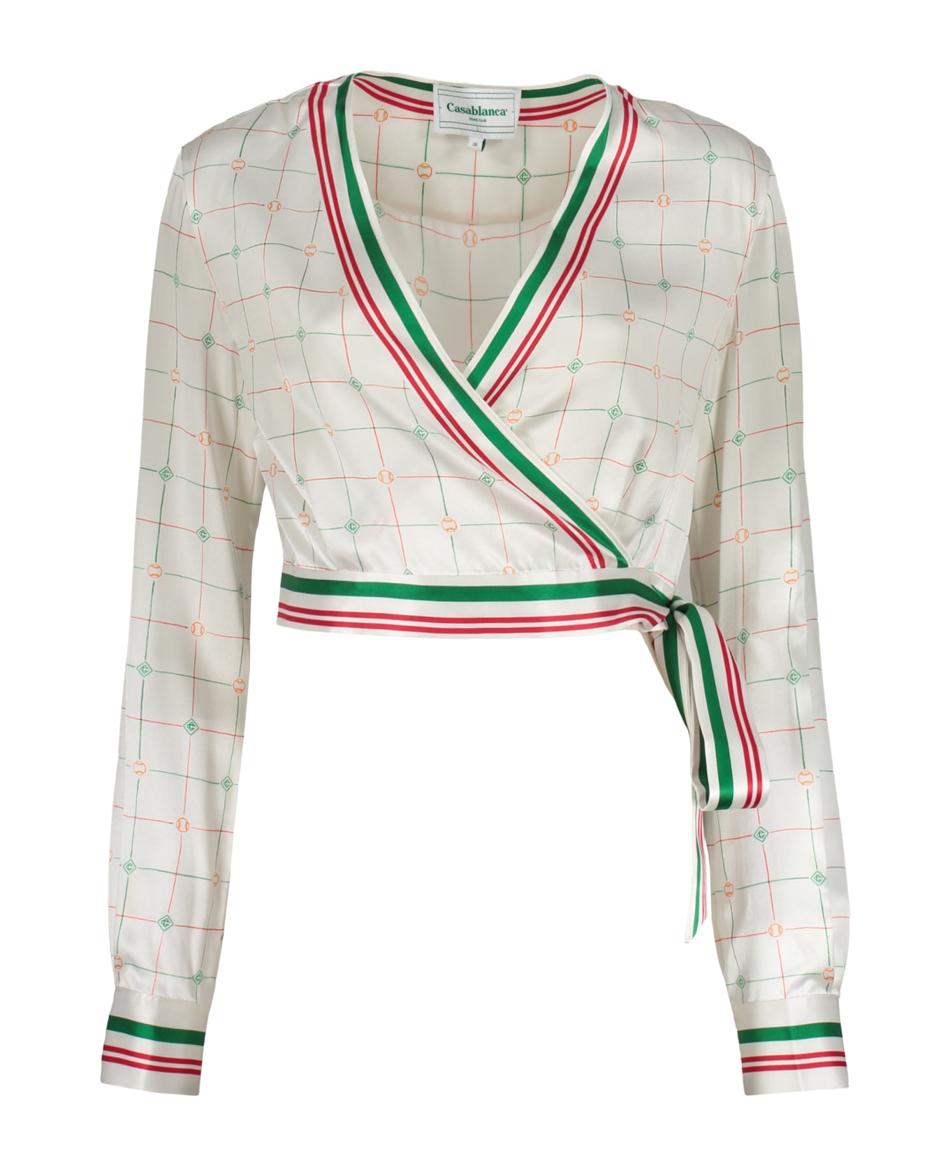 Casablanca Printed Silk Blouse - White