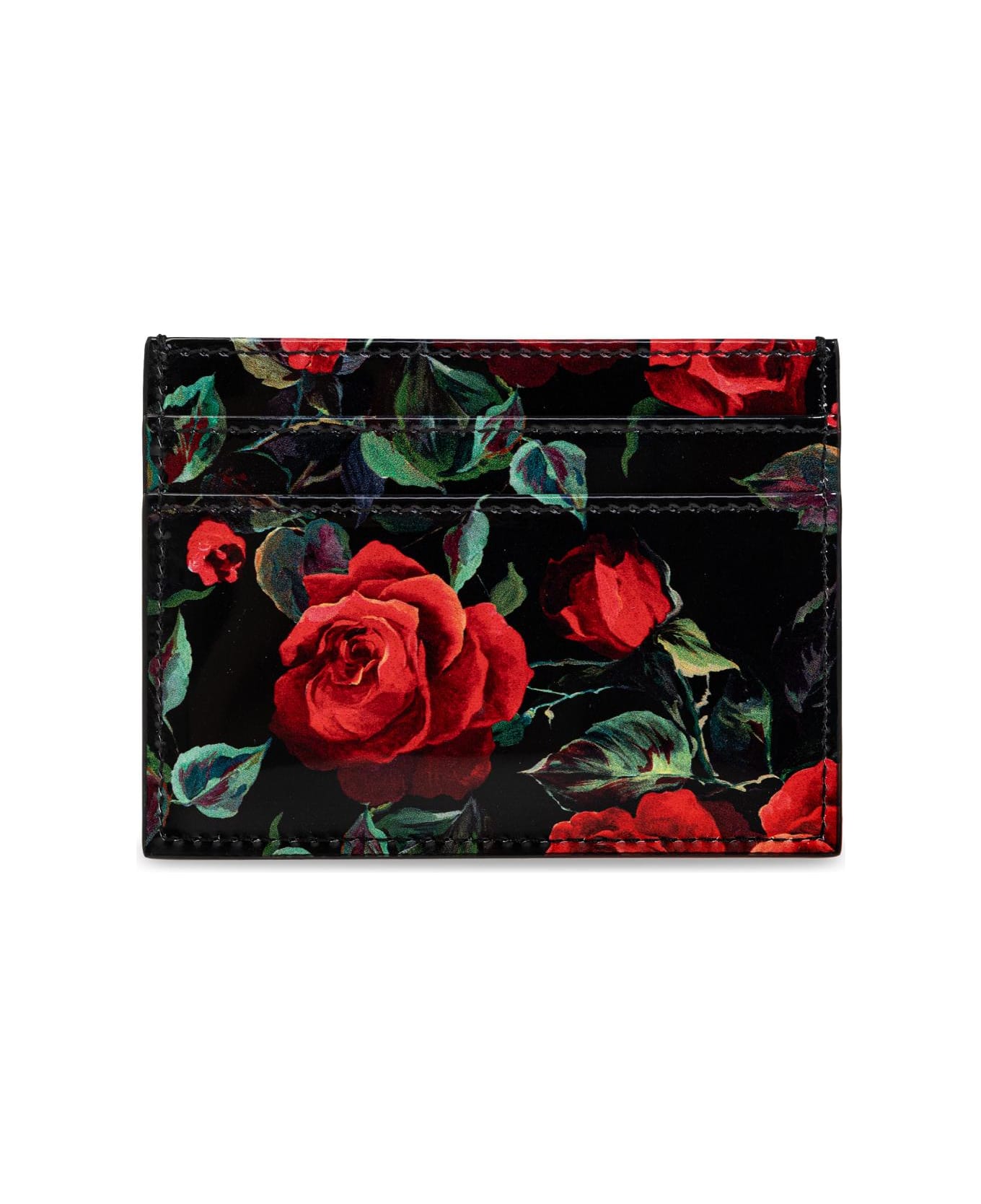 Dolce 
Gabbana Card Holder With Floral Motif - Red