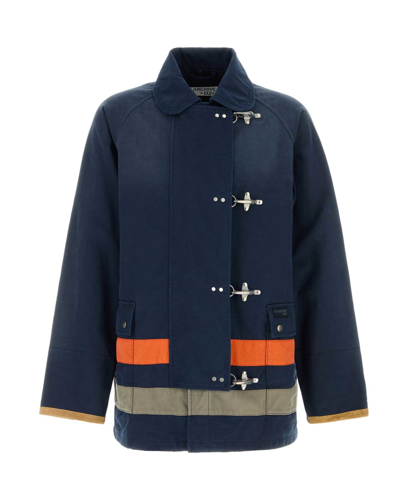 Fay Navy Blue Twill Jacket - BLU
