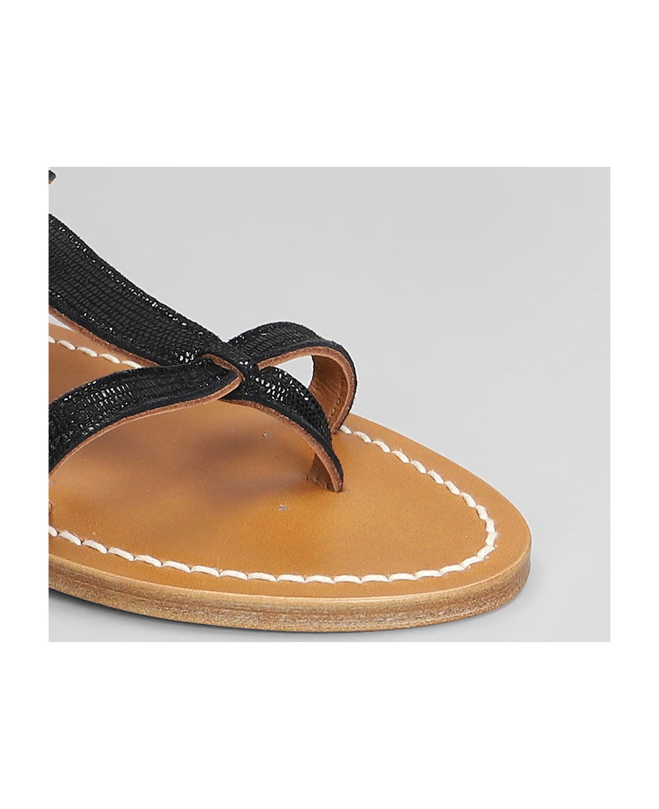 K.Jacques Caravelle F Flats In Black Leather - black