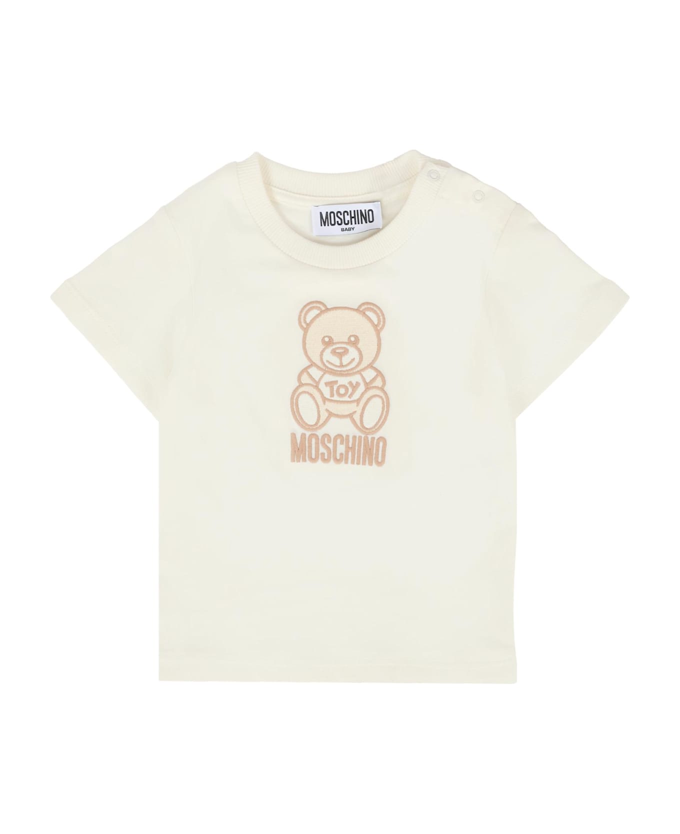 Moschino Ivory T-shirt For Babykids With Teddy Bear - Ivory