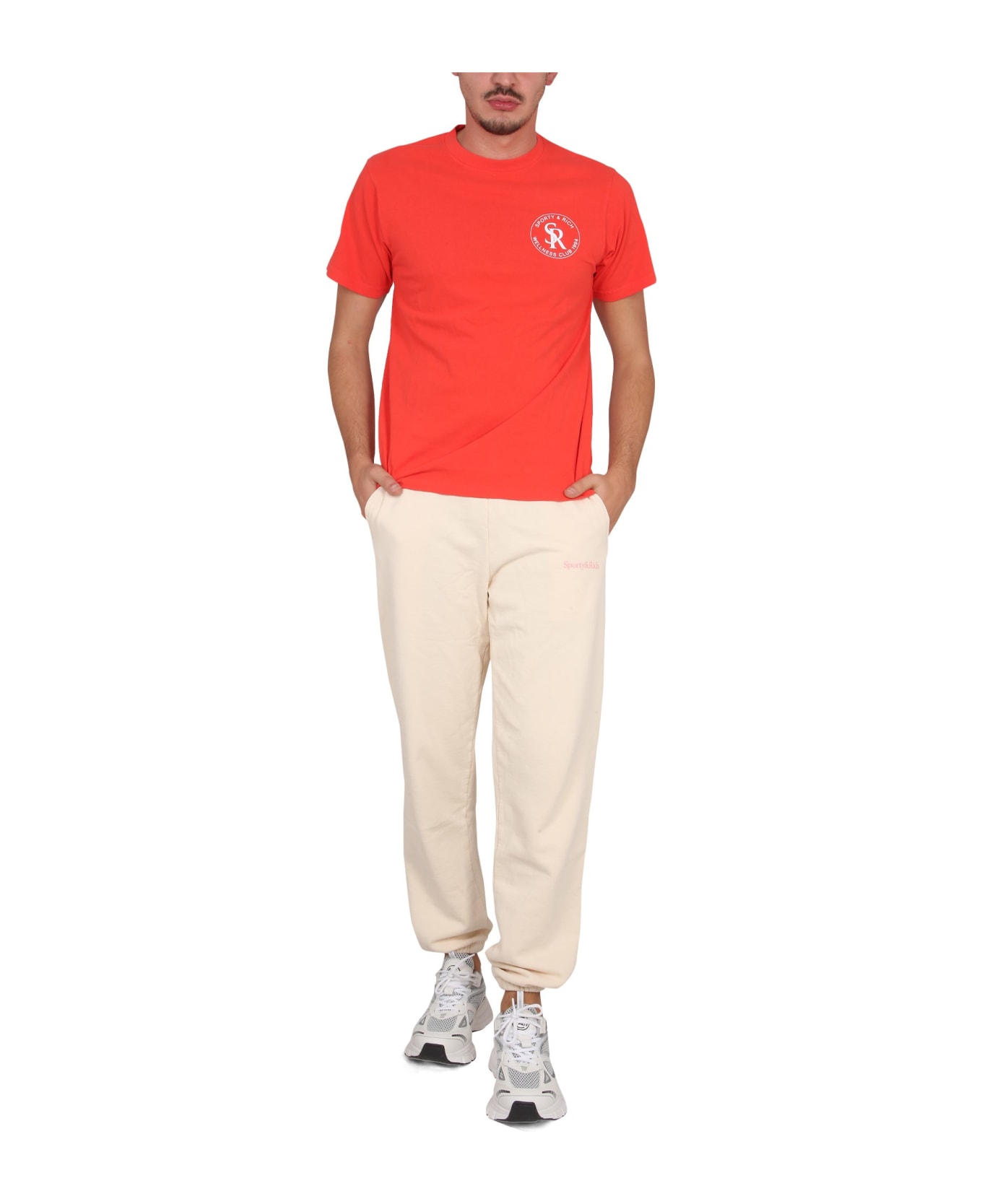 Sporty & Rich T-shirt With Logo - ROSSO