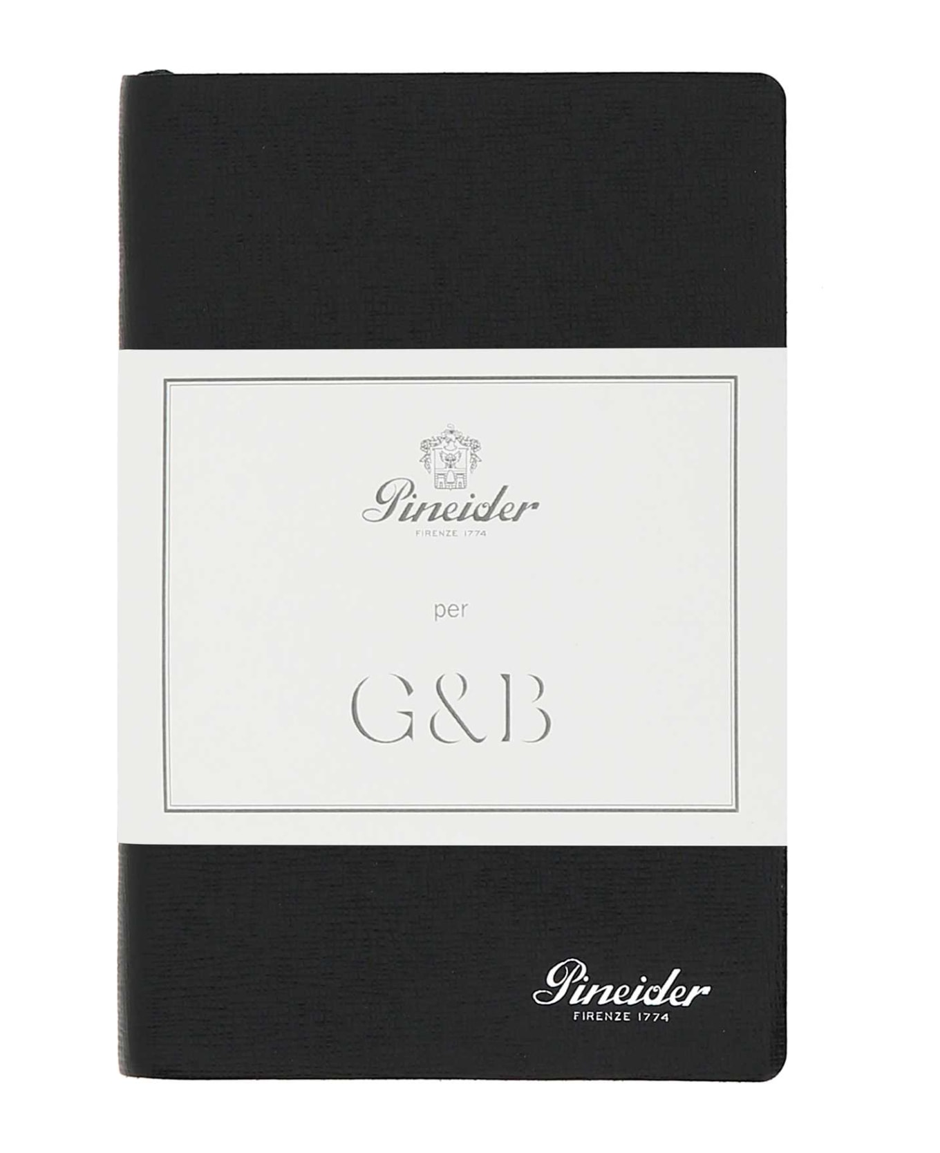 Pineider Black Leather Milano Small Notebook - BLACK