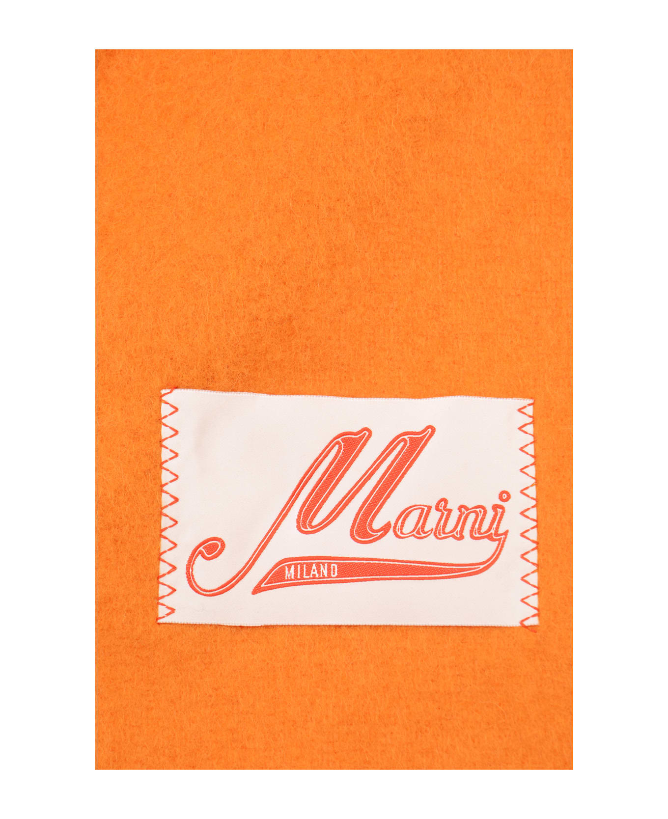Marni Logo Patch Fringed Scarf - ARABESQUE スカーフ