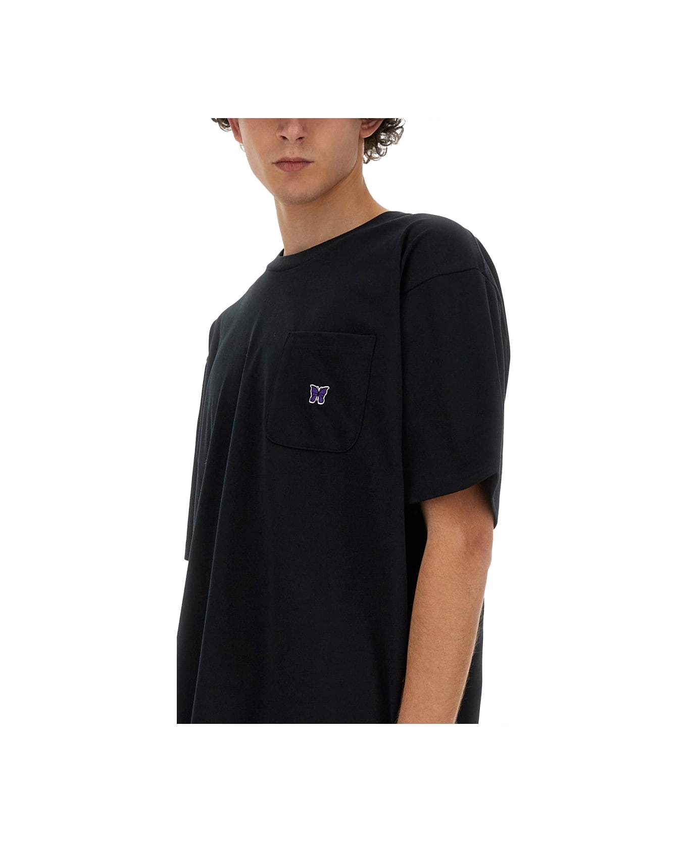 Needles T-shirt With Logo - BLACK