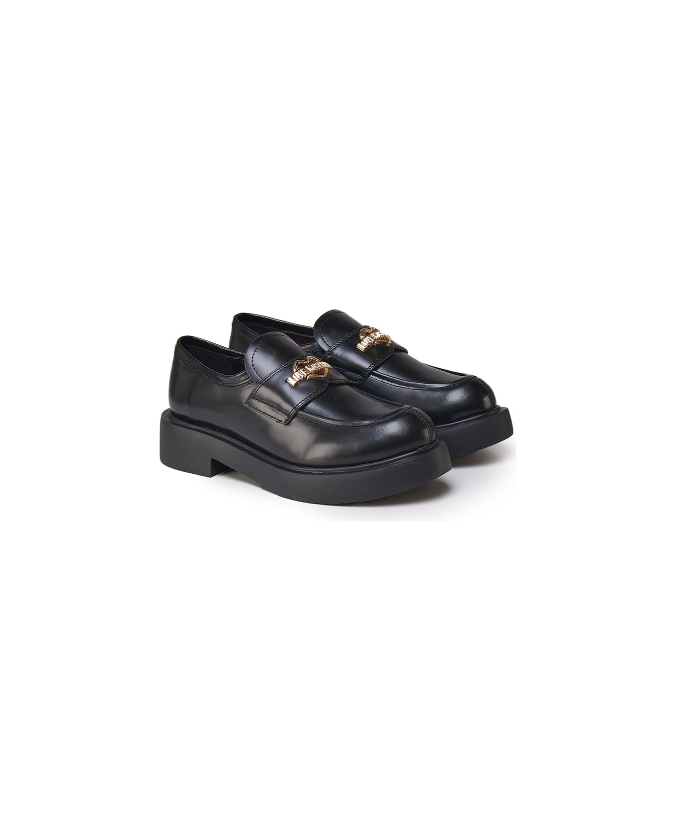 Love Moschino Leather City Loafers - Black