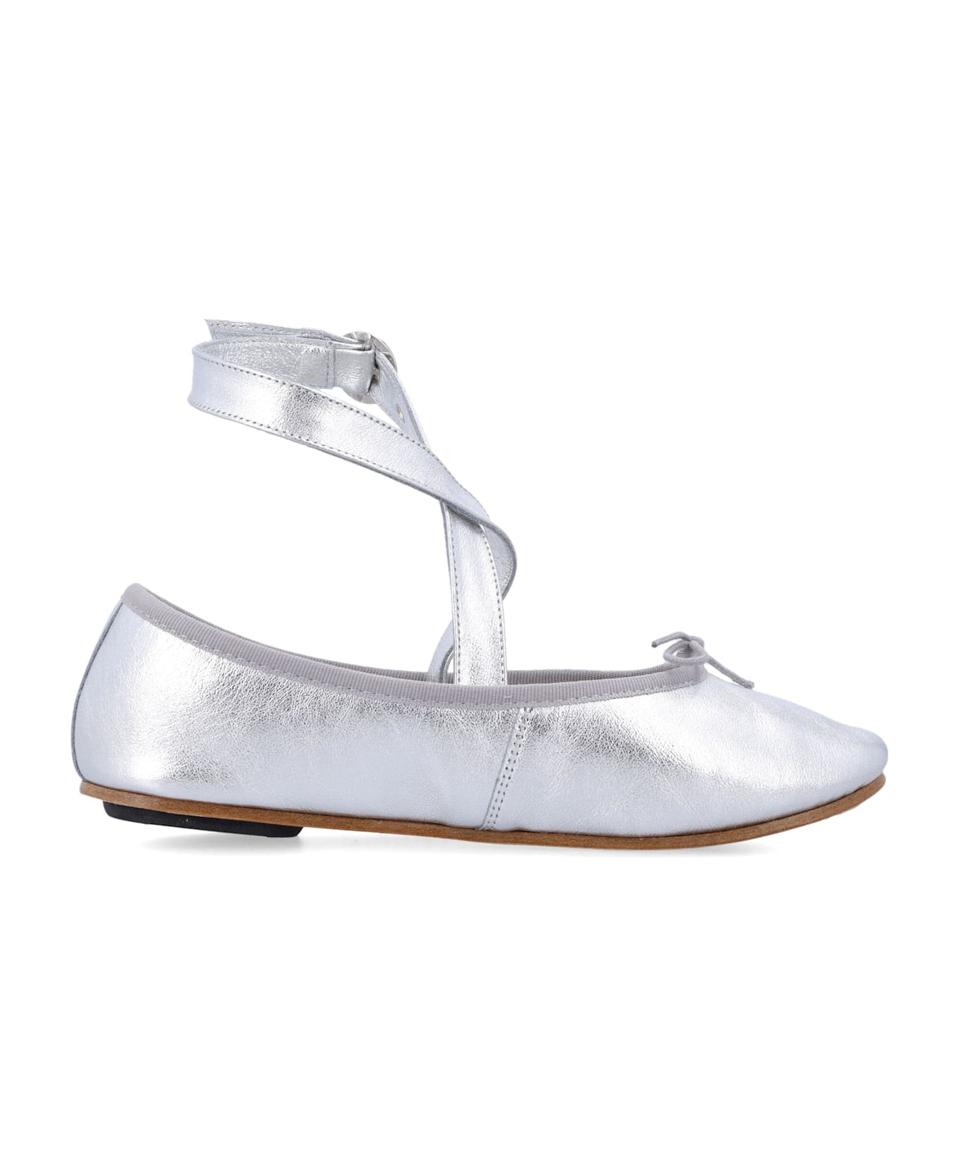 Repetto Sophia Belt Ballet Flats - Silver