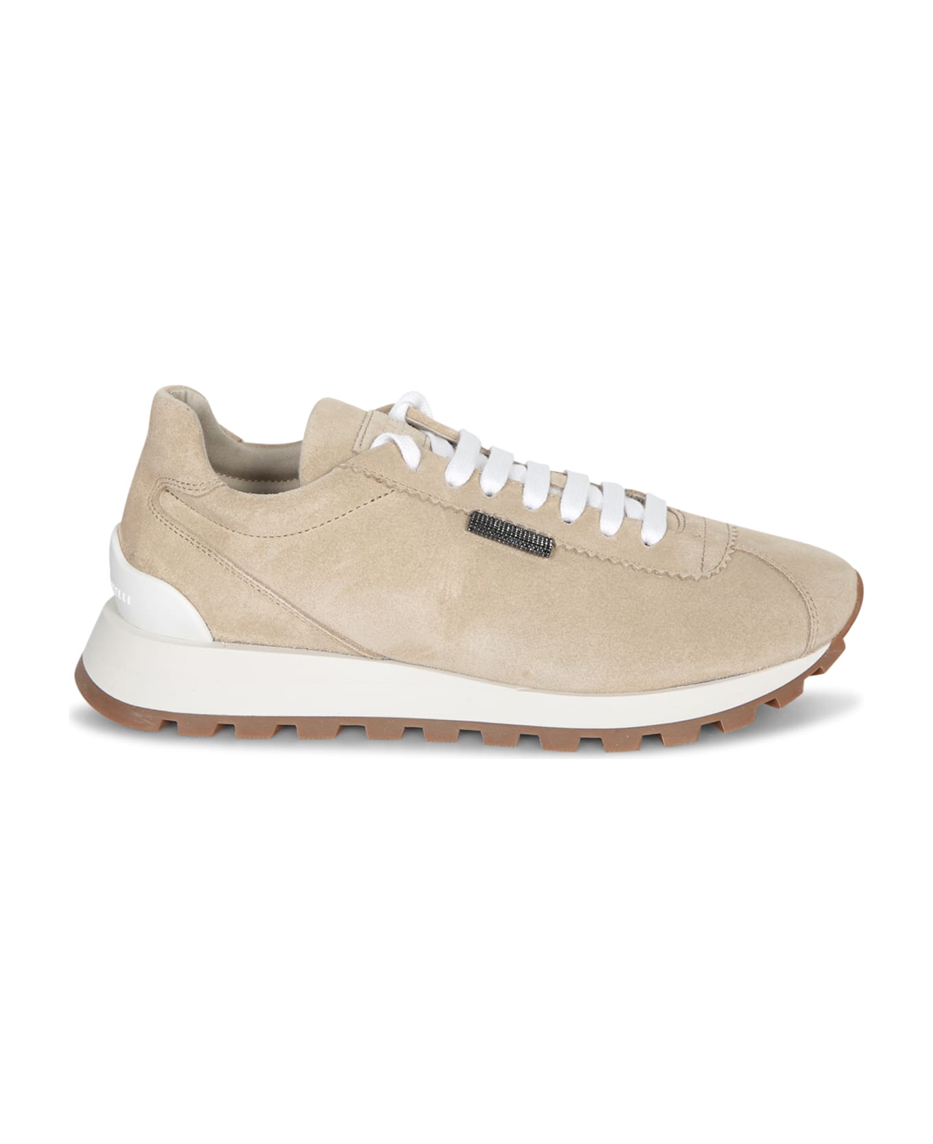Brunello Cucinelli Monile Beige Suede Sneakers - Beige