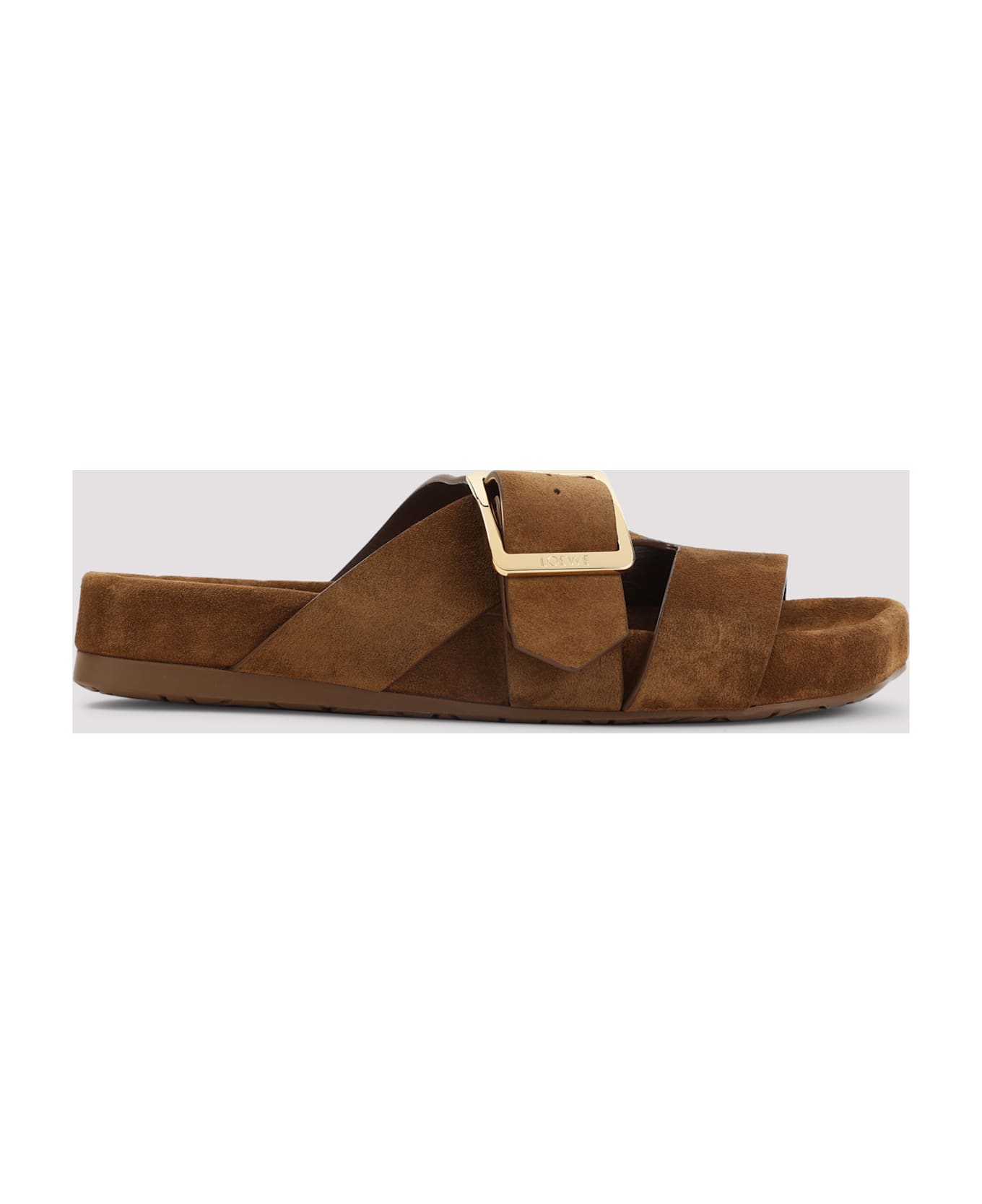 Loewe Ease Bucle Slide Sandals - Brown