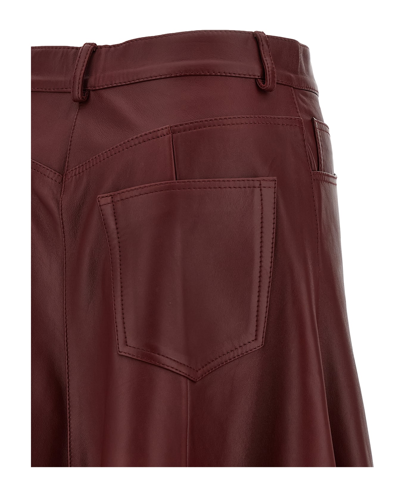 Haikure 
mid Serenity Leather
 Skirt - Bordeaux
