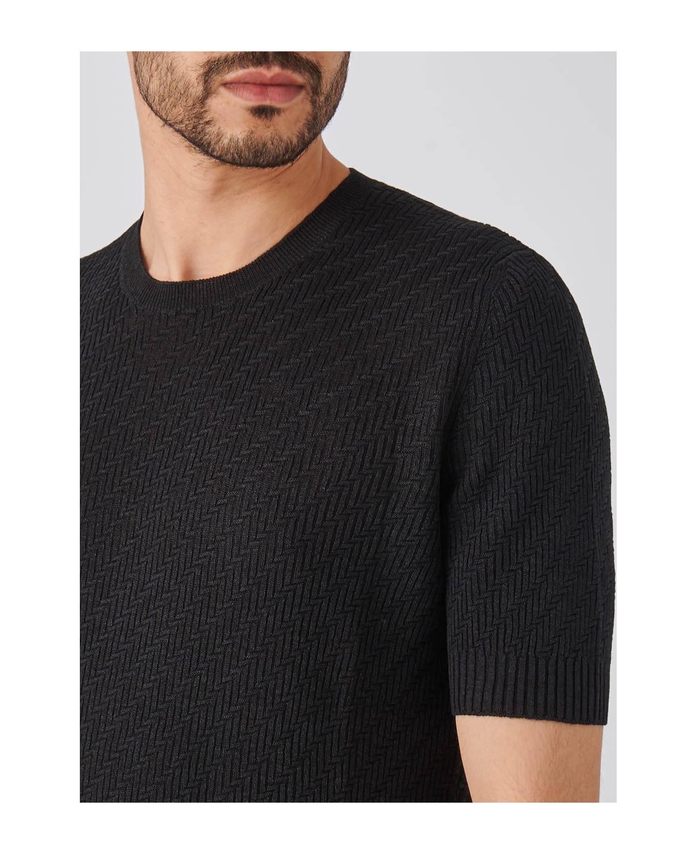 Gran Sasso Paricollo M/m Sweater - NERO ニットウェア