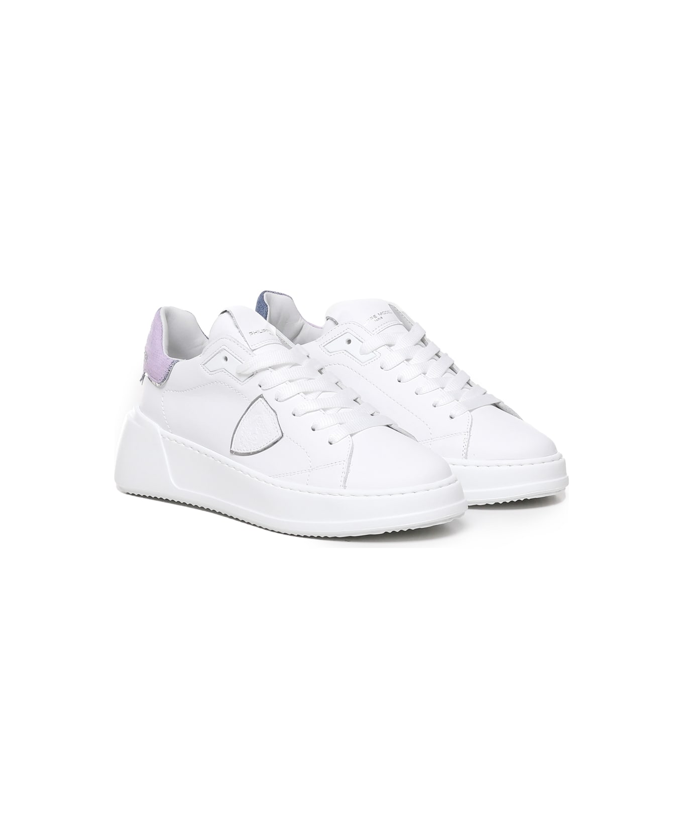 Philippe Model Tres Temple Sneakers - White, lillac