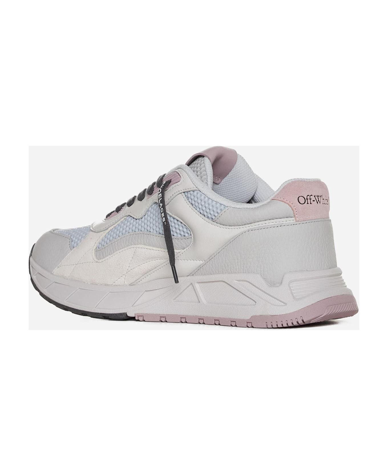 Off-White Kick Off Leather And Mesh Sneakers