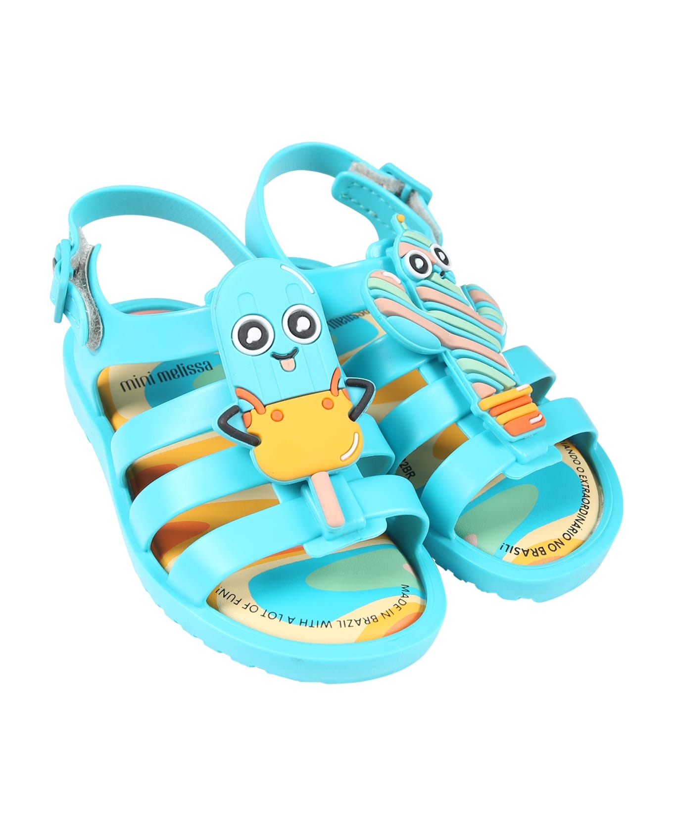 Melissa Light Blue Sandals For Kids With Cactus And Popsicle - Light Blue シューズ