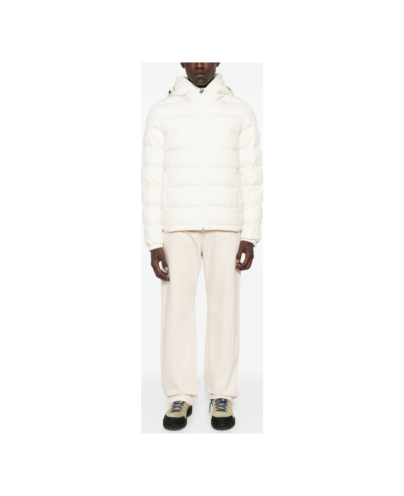 Moncler White Hooded Down Jacket - White コート