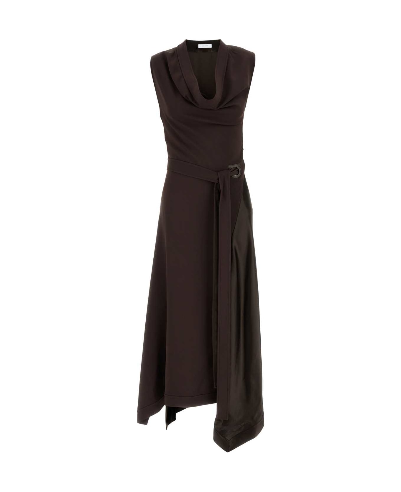 Ferragamo Chocolate Cady Dress - EXPRESSO