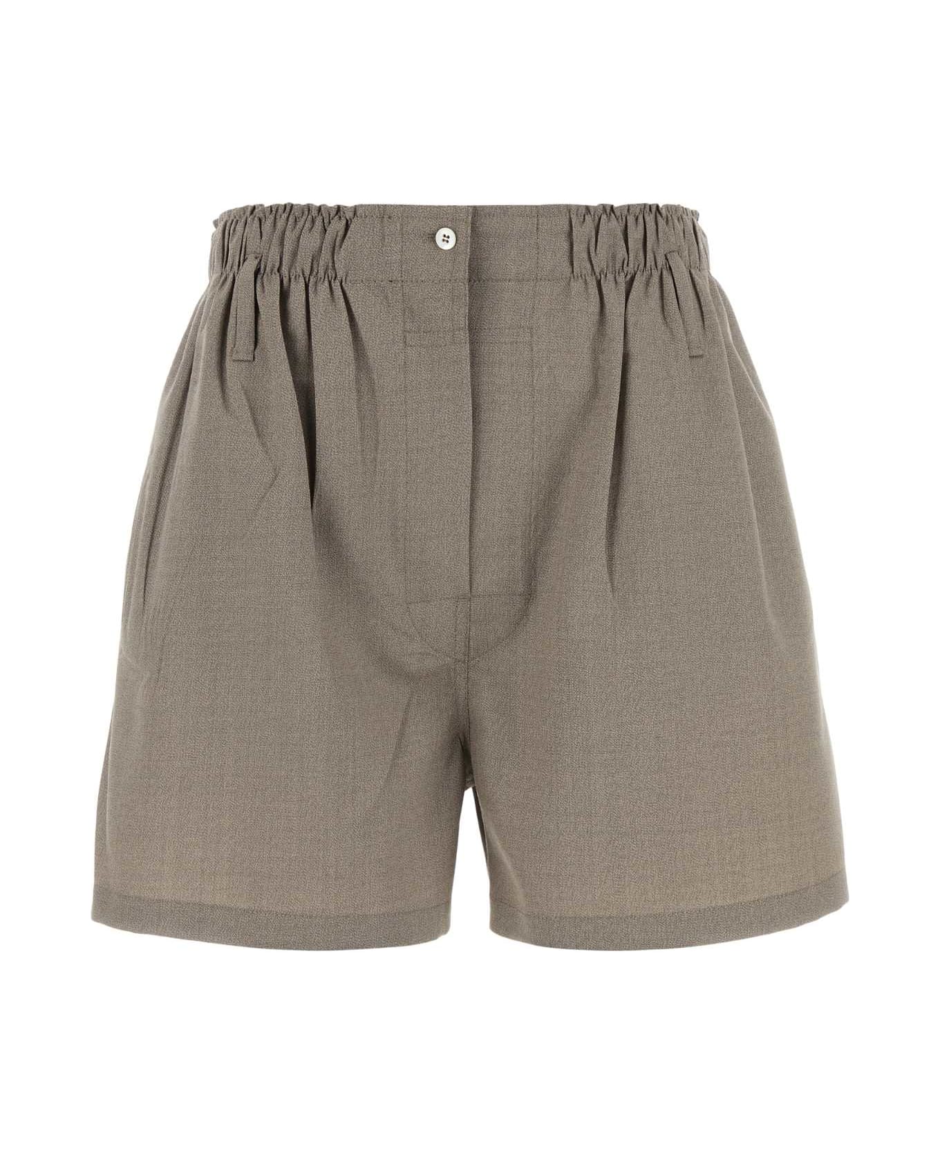 Prada Dove Grey Wool Shorts - SABBIA