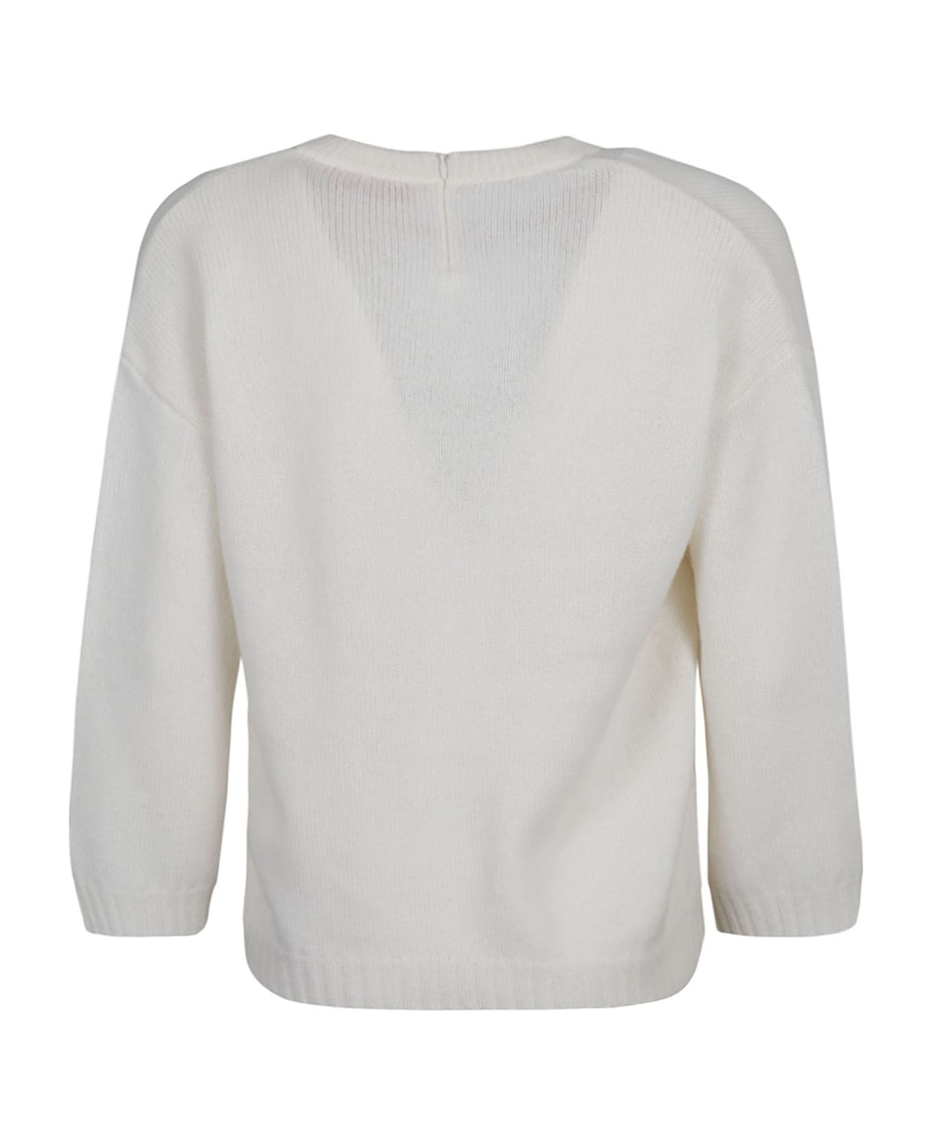 Valentino Cropped Knitted Jumper - Ivory