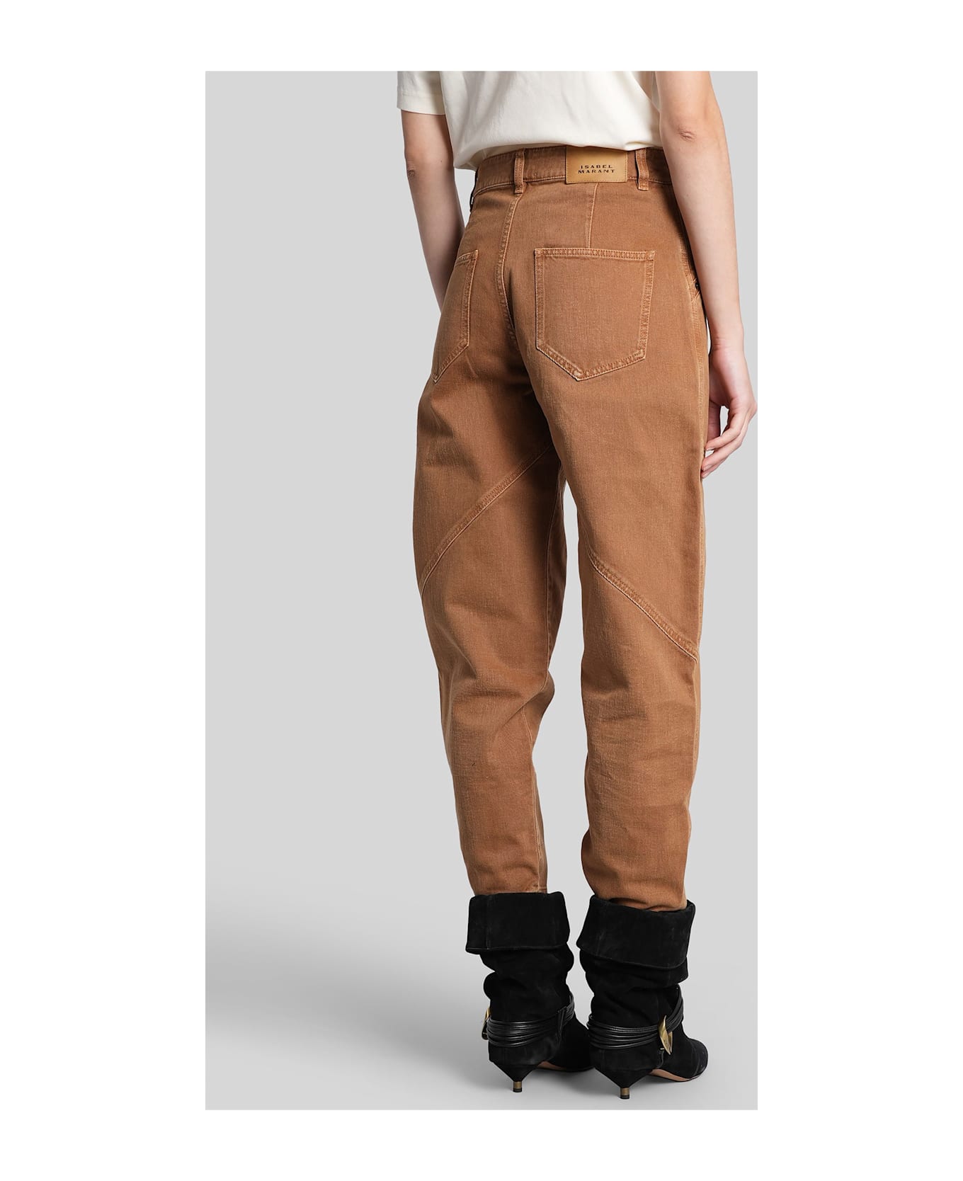 Isabel Marant Catarina Jeans In Brown Cotton - brown