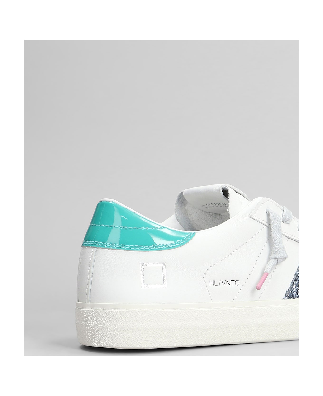 D.A.T.E. Hill Low Vintage Sneakers In White Leather - white