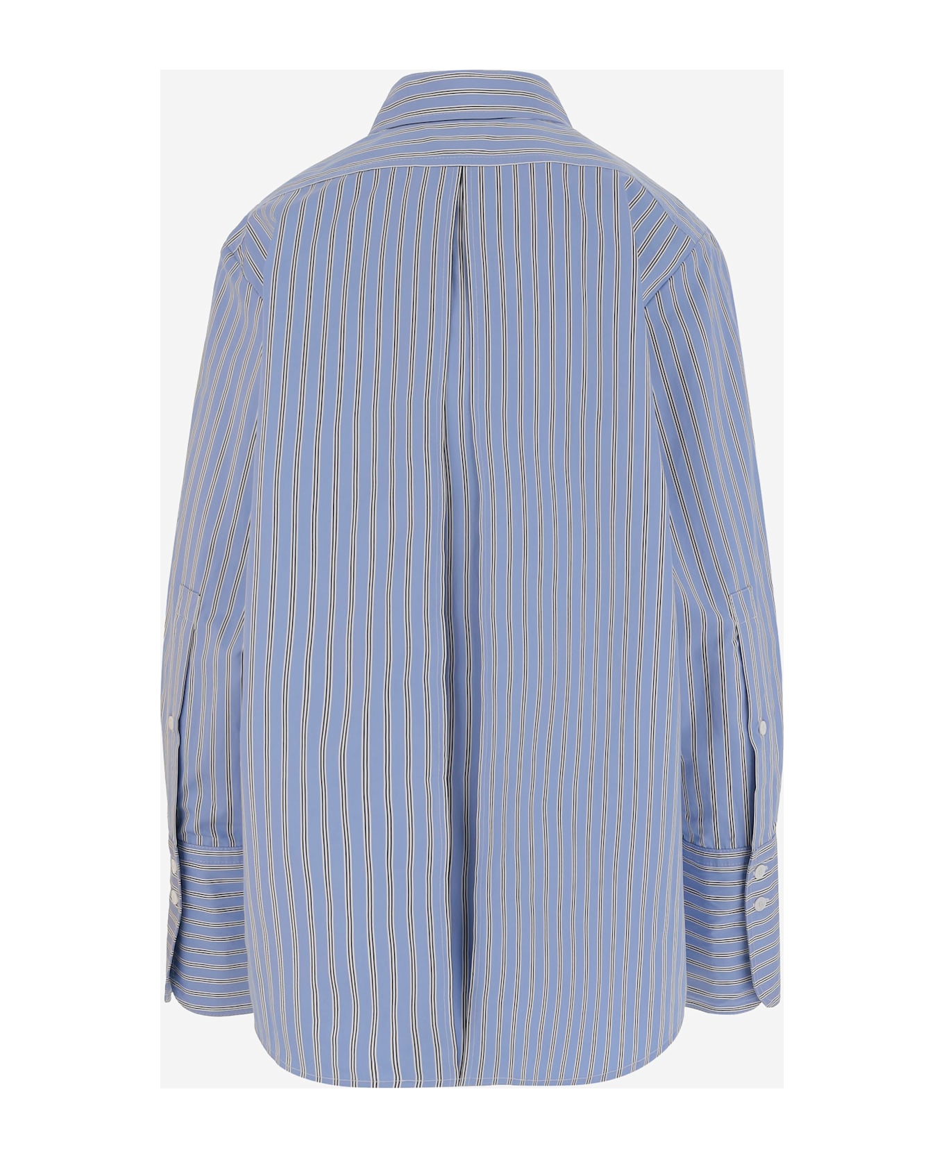 Patou Cotton Shirt With Striped Pattern - Blue