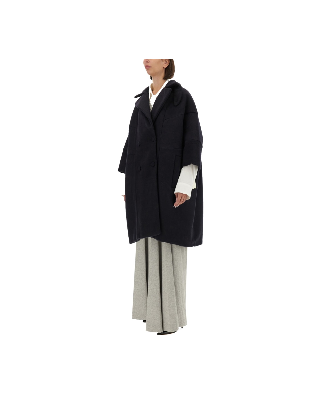 Dries Van Noten Cocoon Coat - BLUE