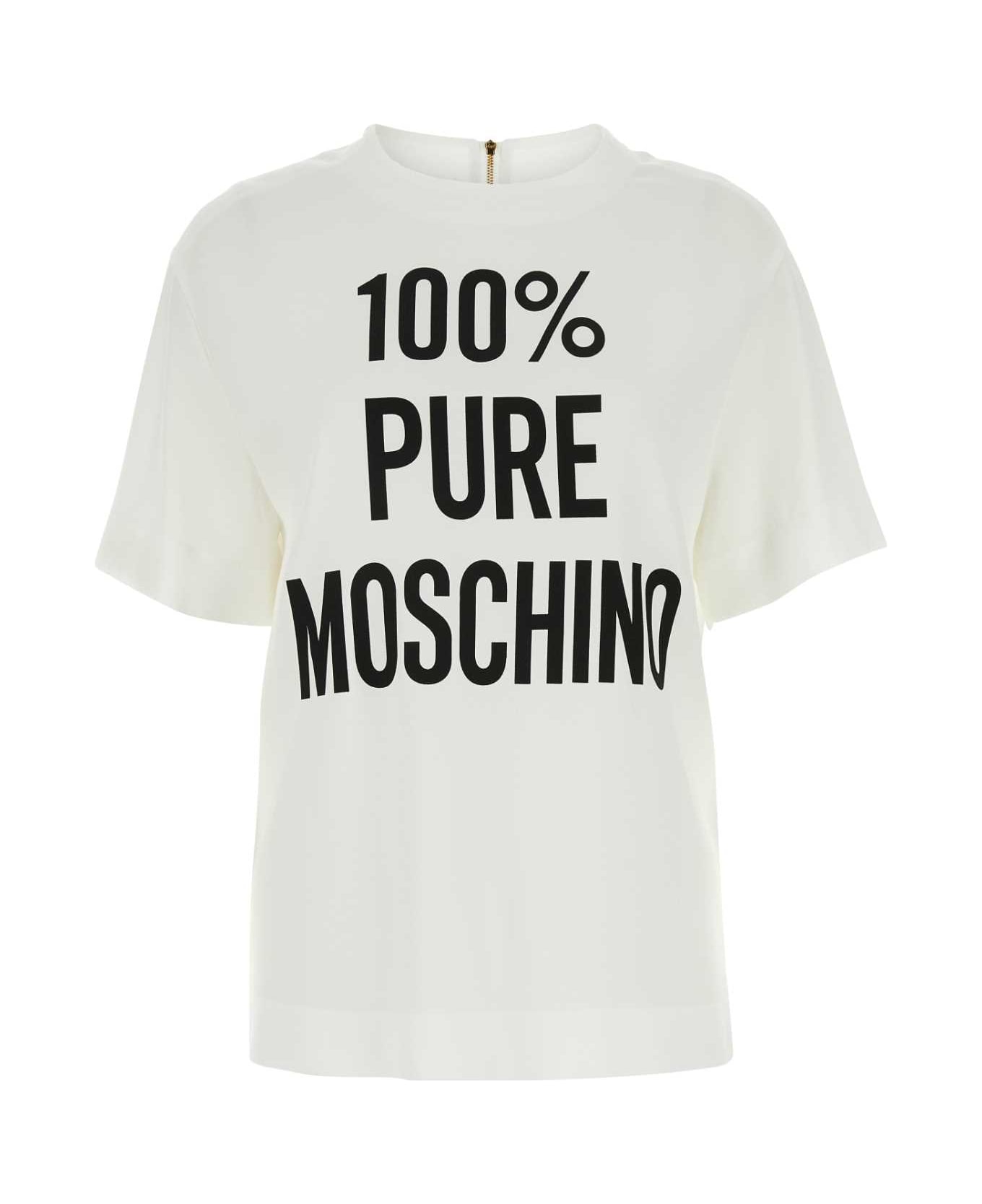 Moschino White Crepe T-shirt - FantasiaBianco Tシャツ