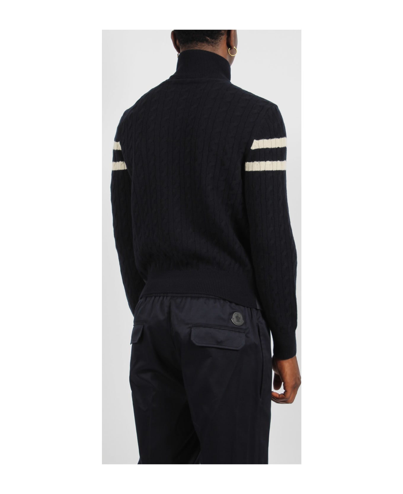 Moncler Padded Wool Zip-up Cardigan - Blue ニットウェア