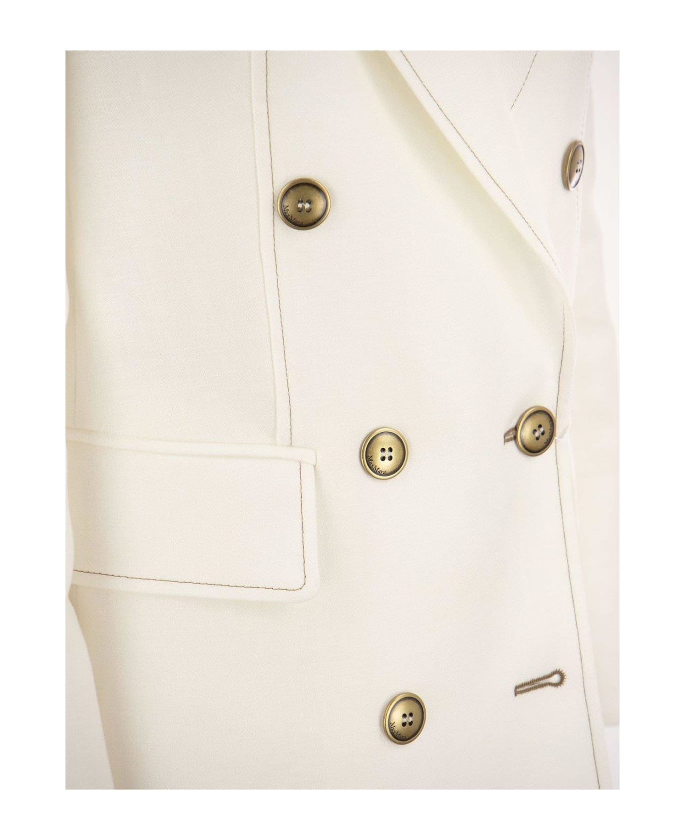 Max Mara Double Breasted Tailored Jacket - BIANCO