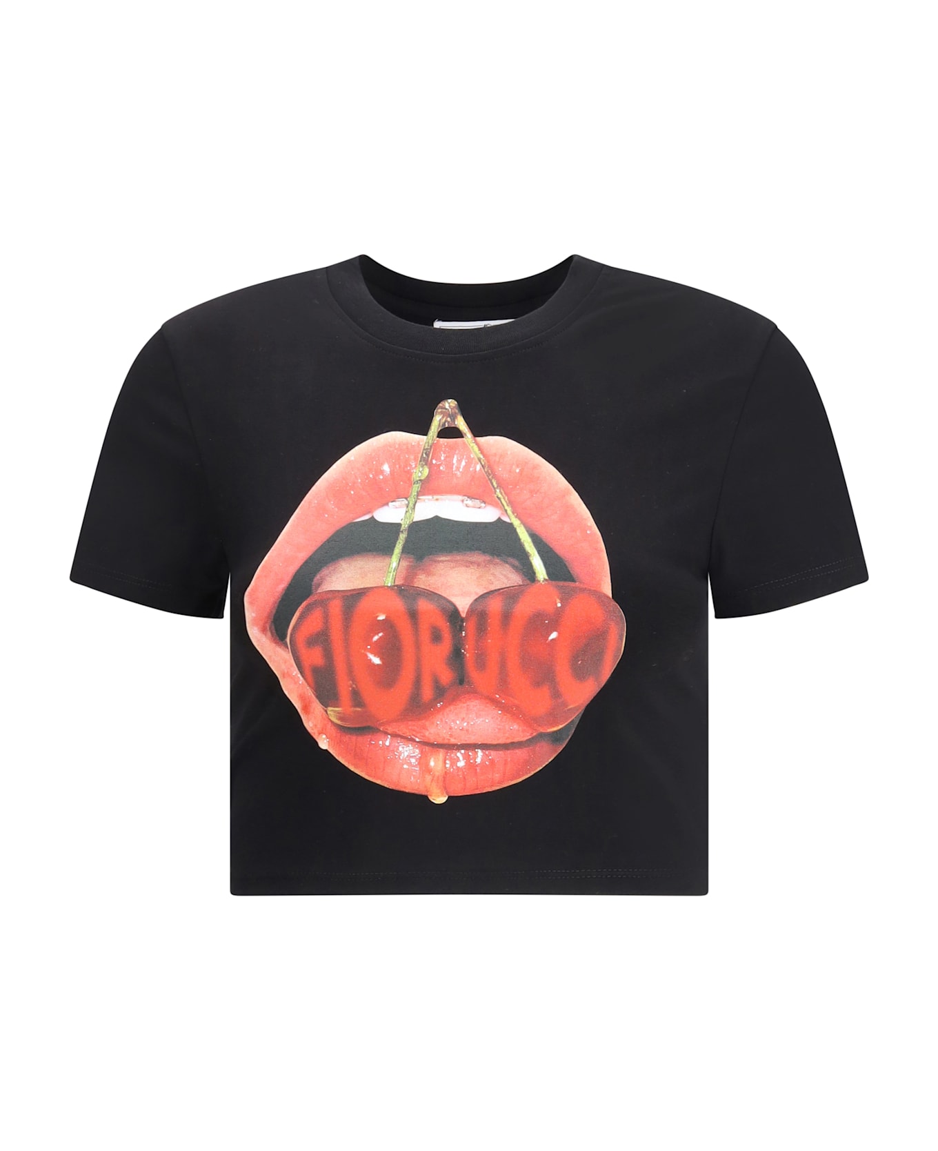 Fiorucci Cherry Mouth Graphic Crop T-shirt