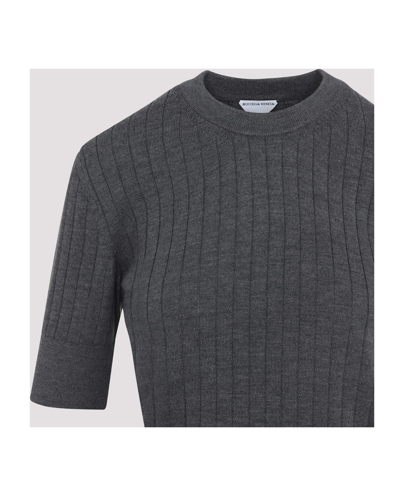 Bottega Veneta Wool Ribbed Top - Antracite