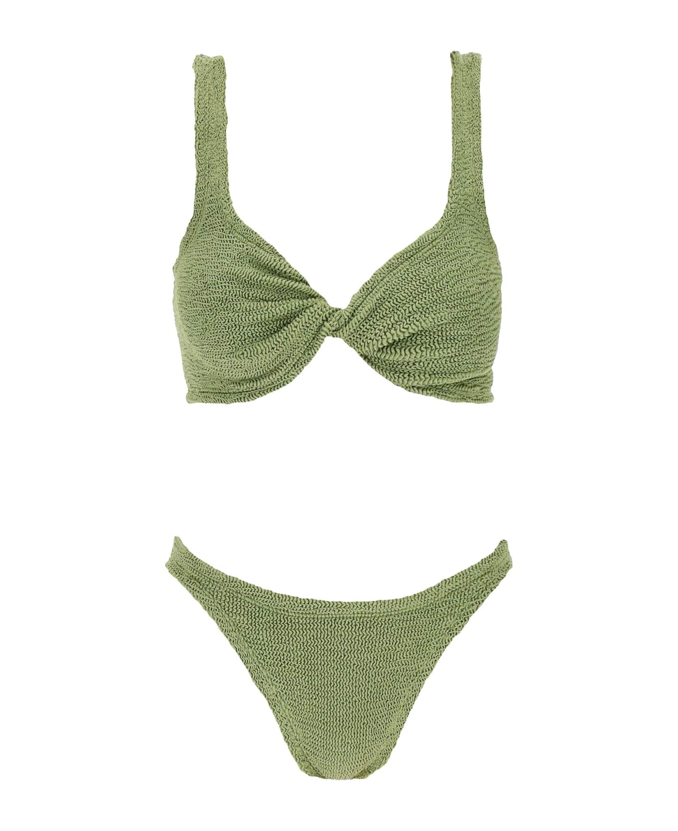 Hunza G Juno Metallic-effect Bikini Set - METALLIC MOSS (Green)